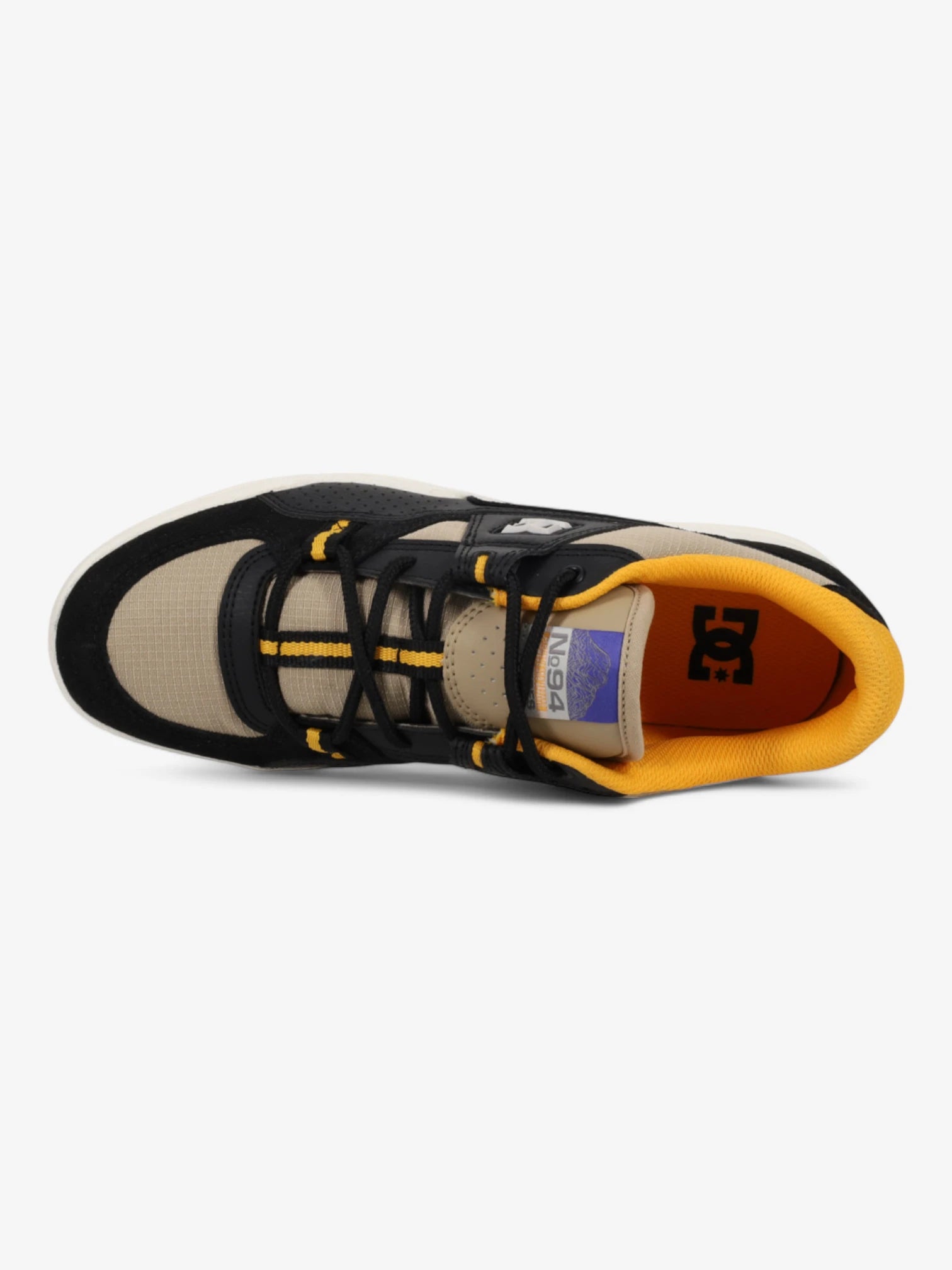 DC Construct Sneakers - Black, Orange & Blue - Men's Skate Shoes for Streetwear & Casual Wear