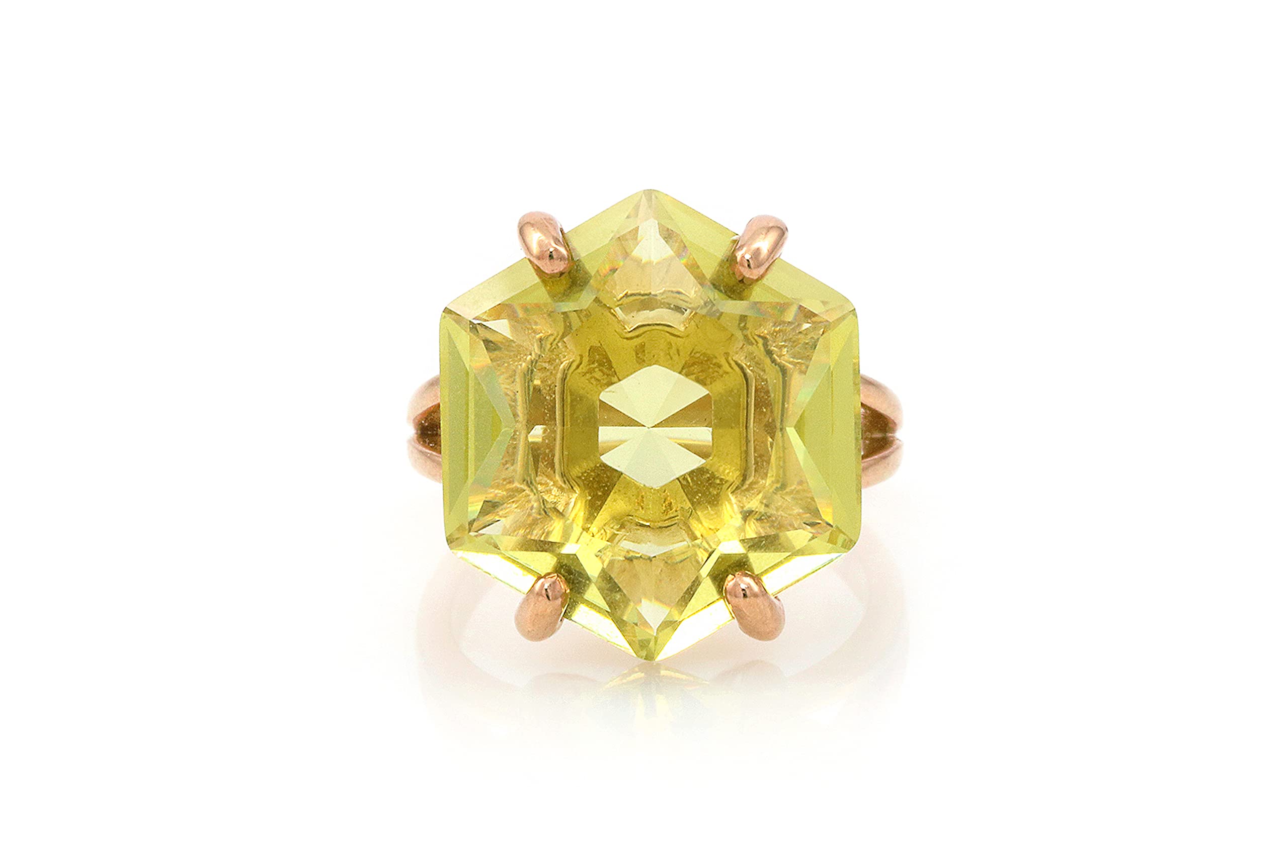 14K Gold Lemon Quartz Statement Ring for Women - Elegant Custom Jewelry for Engagement, Wedding, Bridal & Special Occasions - Perfect Birthday, Mother's Day & Anniversary Gift - Comes with Gift Box - Ideal for Date Nights, Parties & Formal Events