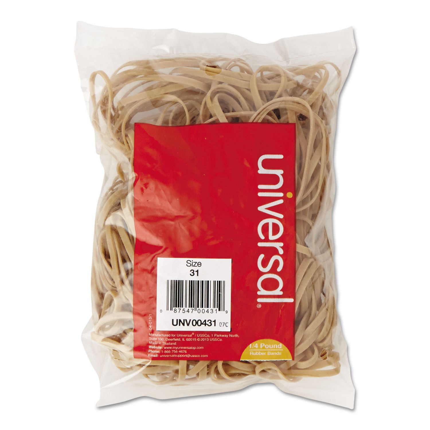Size 31 Rubber Bands 2-1/2 x 1/8 Inch - 245 Bands per 1/4lb Pack - Heavy Duty Office, School & Packaging Supplies