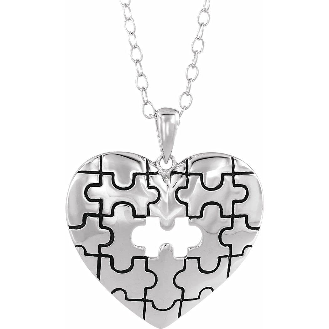 925 Sterling Silver Polished Heart Necklace - Romantic Jewelry Gift for Women, Girlfriend, Wife - Perfect for Valentine's Day, Anniversary, Birthday & Special Occasions