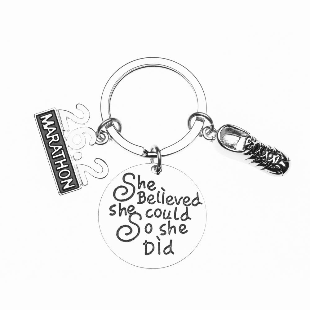 Sportybella Running Keychain - Stylish Runner Jewelry for Women, Teens & Girls - Durable Keychain Accessories for Fitness Enthusiasts - Perfect for Marathons, Jogging & Outdoor Activities