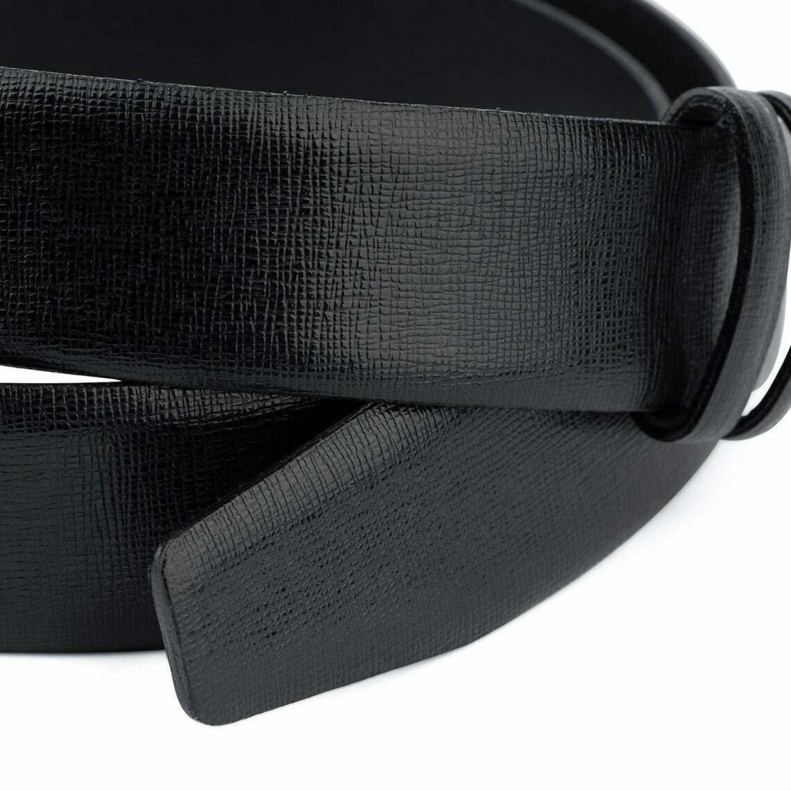 Montblanc Replacement Belt 35mm - Black Saffiano Leather Belt Without Buckle for Men | Dress Belt for Business Attire & Formal Occasions