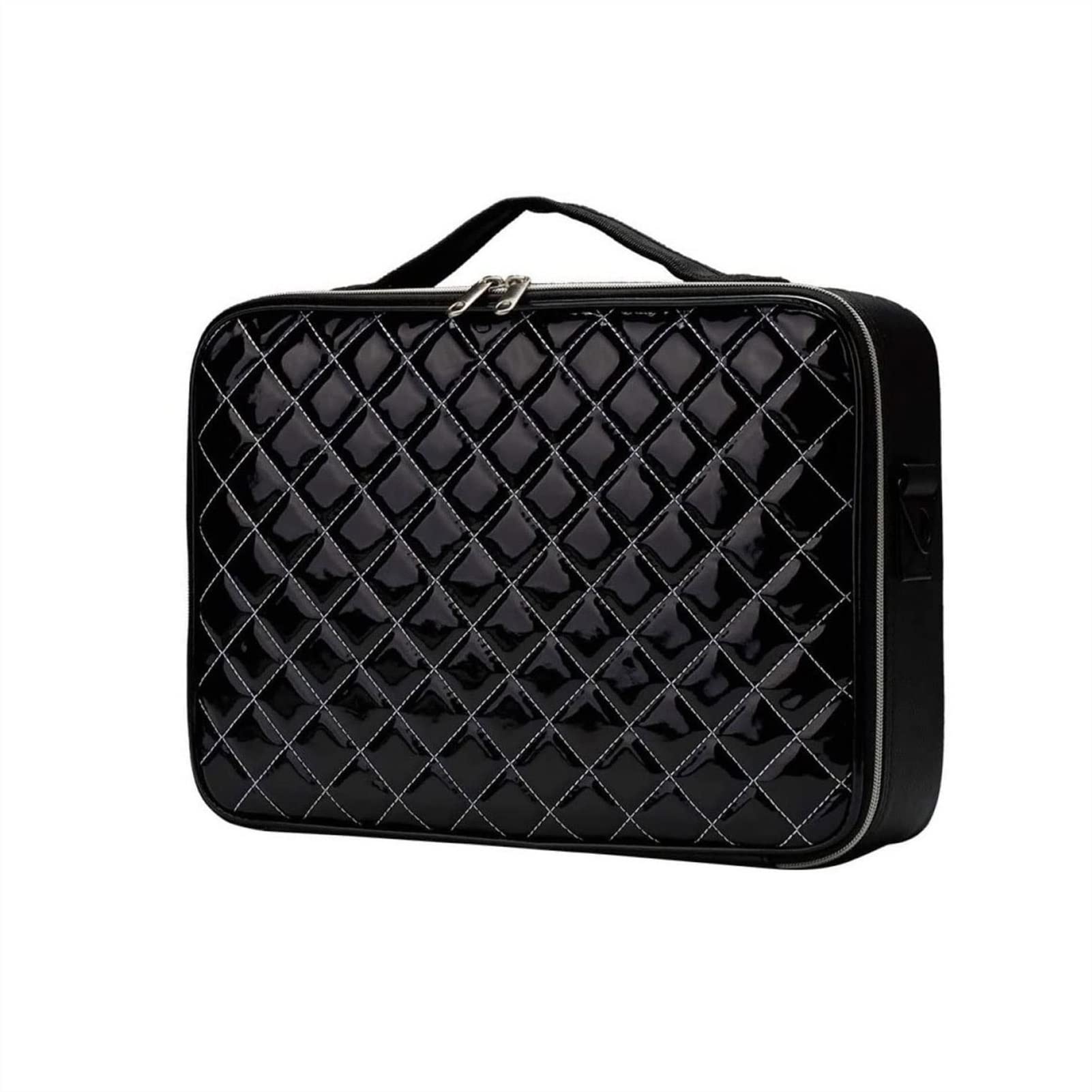 Stylish Travel Makeup Bag for Women - Large Waterproof Cosmetic Organizer (Black, 41x27x11cm) - Perfect for Travel, Gym & Daily Essentials Storage