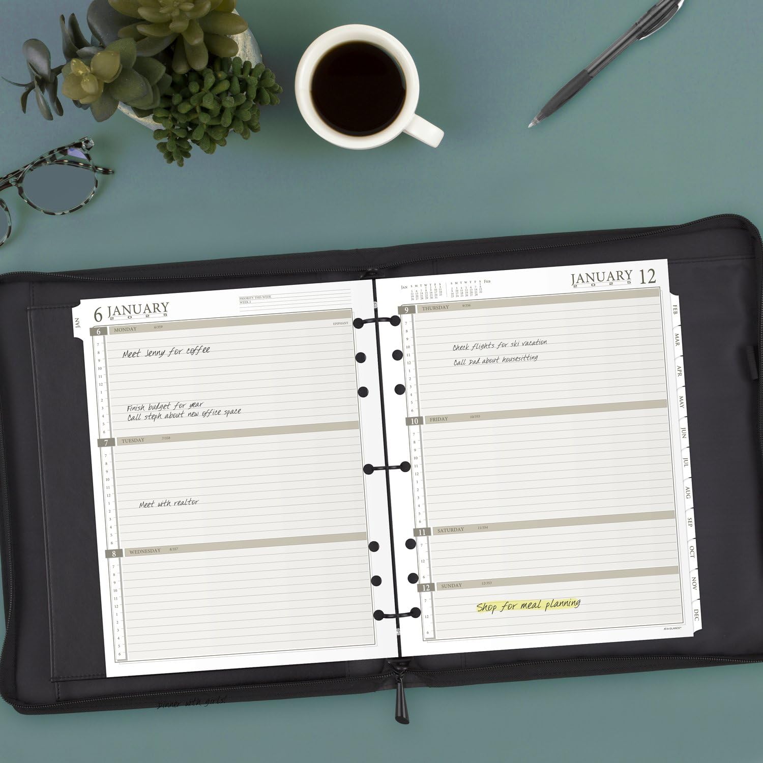 AT-A-GLANCE 2025 Weekly Planner Refill - 8.5