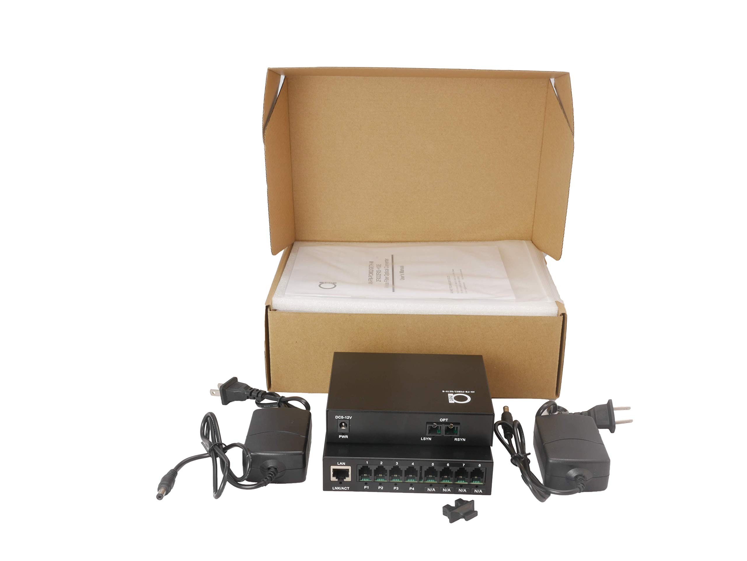2 Pack RJ11 Telephone & Gigabit Ethernet Fiber Optic Converter - FXS/FXO VoIP Extender Kit - Supports Single/Multimode Fiber up to 20km (12.4mi) - Perfect for Office VoIP Systems, Remote Workstations & Long-Distance Network Extensions