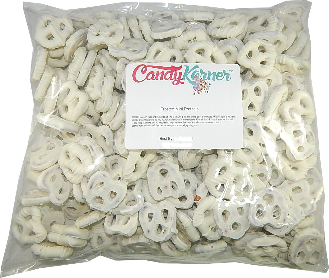 Premium Frosted White Chocolate Covered Mini Pretzels - 5 Pound (80 Oz) Bulk Bag - Perfect for Parties, Gifts & Snacking