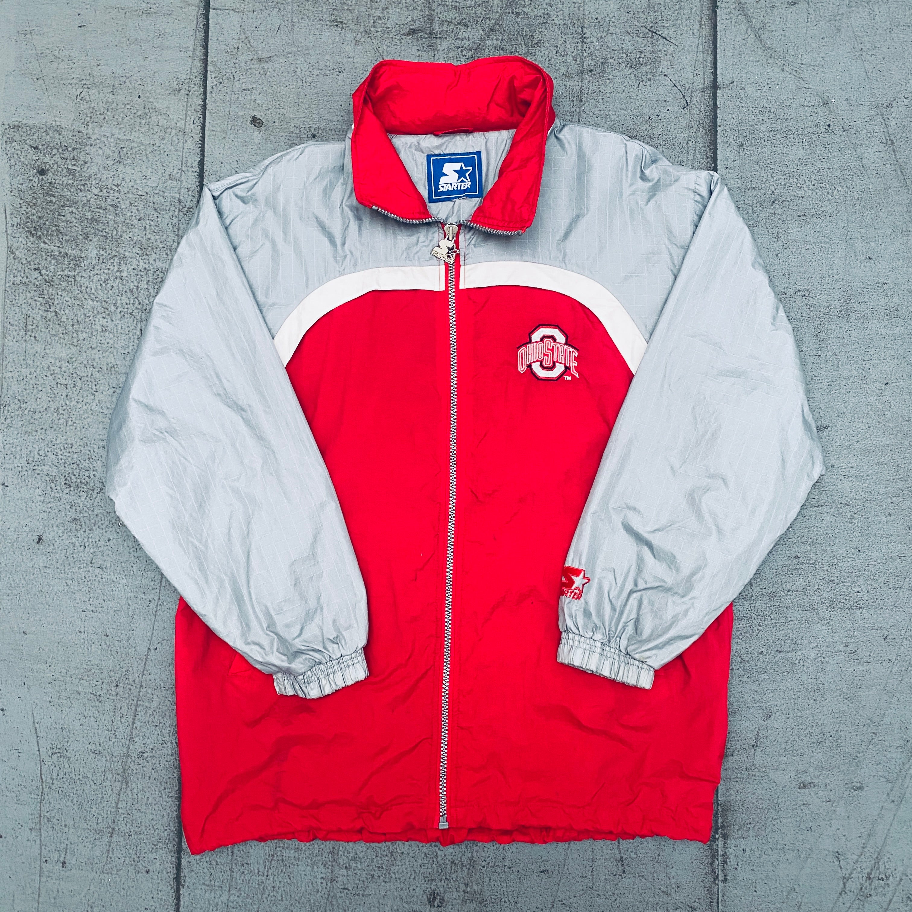 Ohio State Buckeyes 1990s Full-Zip Lightweight Starter Jacket with Hood - Size Large | Vintage College Football Outerwear for Game Day & Casual Wear