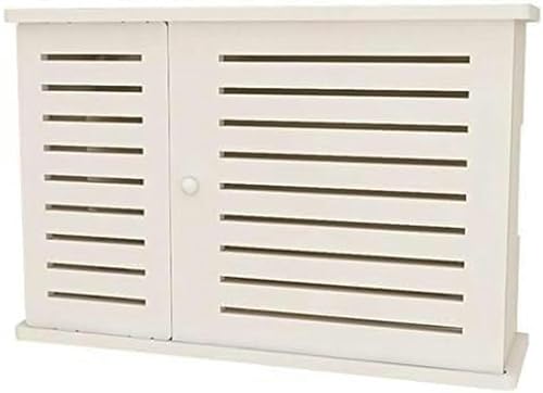 Universal WiFi Router Storage Box & TV Set-Top Box Stand - 36x10x24cm White Organizer Shelf for Home & Office Network Accessories | Perfect for Living Room, Bedroom, or Workspace