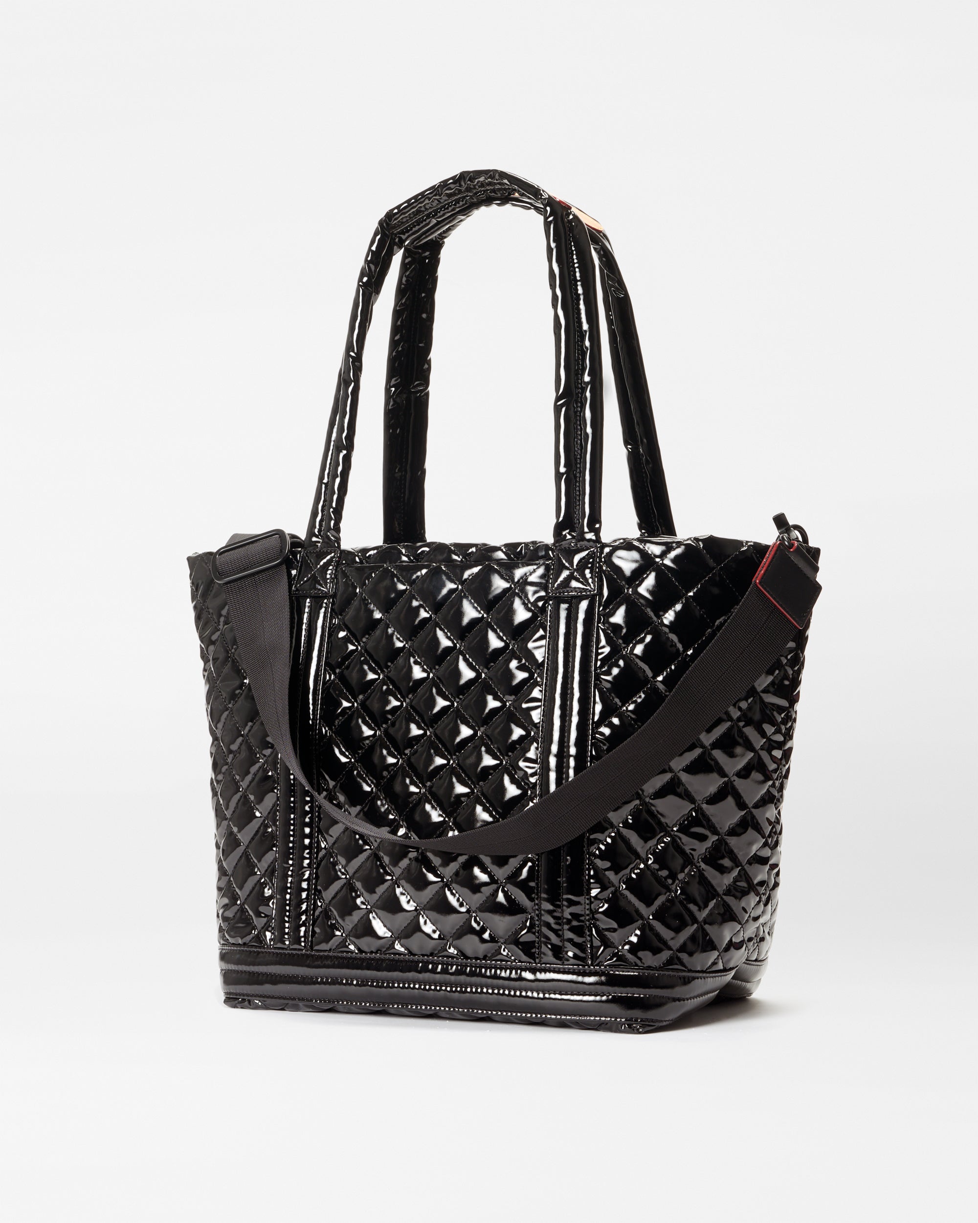 Stylish Black Lacquer Medium Empire Tote Bag - Elegant Handbag for Women, Perfect for Work, Travel & Everyday Use | Durable & Fashionable Shoulder Bag