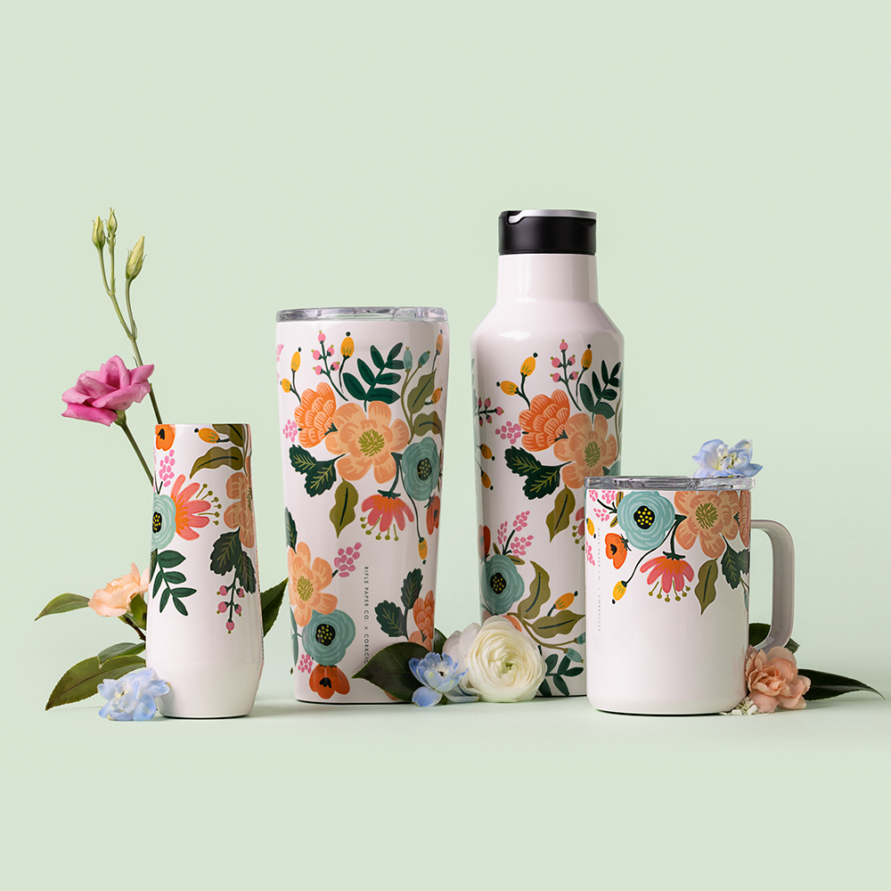 Rifle Paper Co. Insulated Stainless Steel Sport Water Bottle - Leakproof & BPA-Free for Hiking, Gym & Outdoor Activities