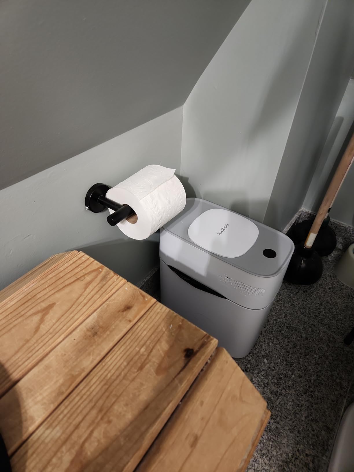 JOYBOS 3.8 Gallon Slim Motion Sensor Trash Can with Lid - White Small Plastic Waste Bin for Bathroom, Bedroom, RV & Office | Space-Saving Automatic Garbage Can for Tight Spaces & Home Decor