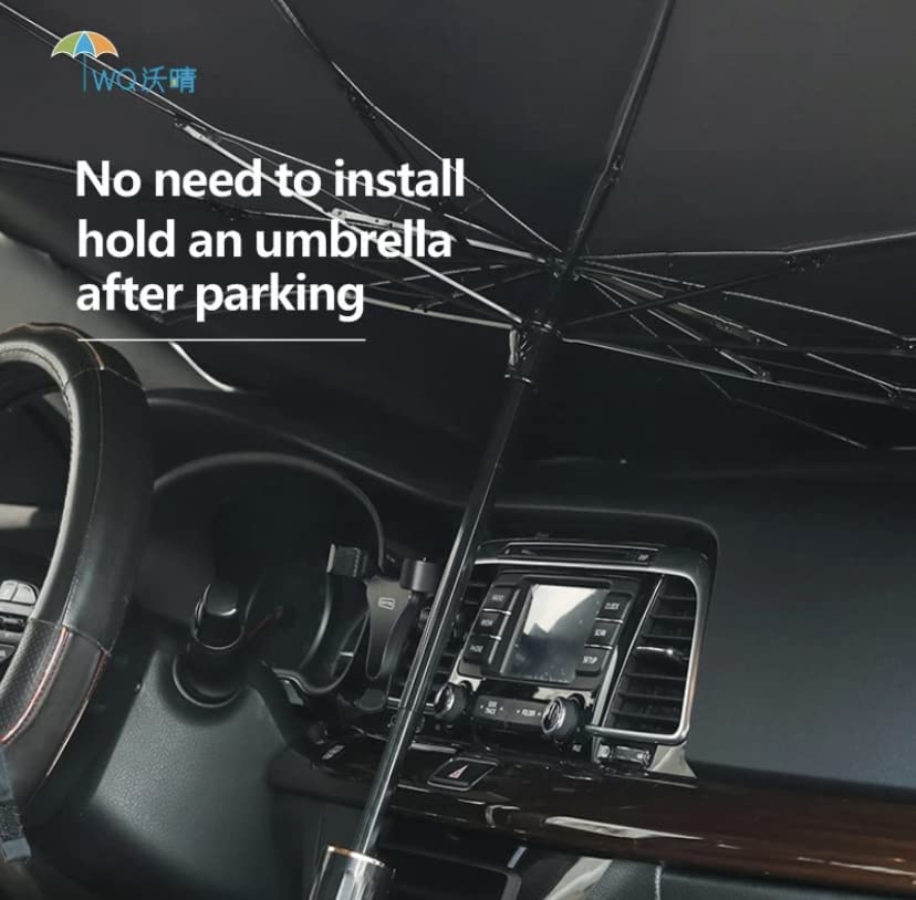 Foldable Car Windshield Sun Shade - UV Protection & Heat Blocking Sun Visor for Front Window (65x125cm) | Keep Your Car Cool in Summer | Perfect for Parking, Road Trips & Daily Commute