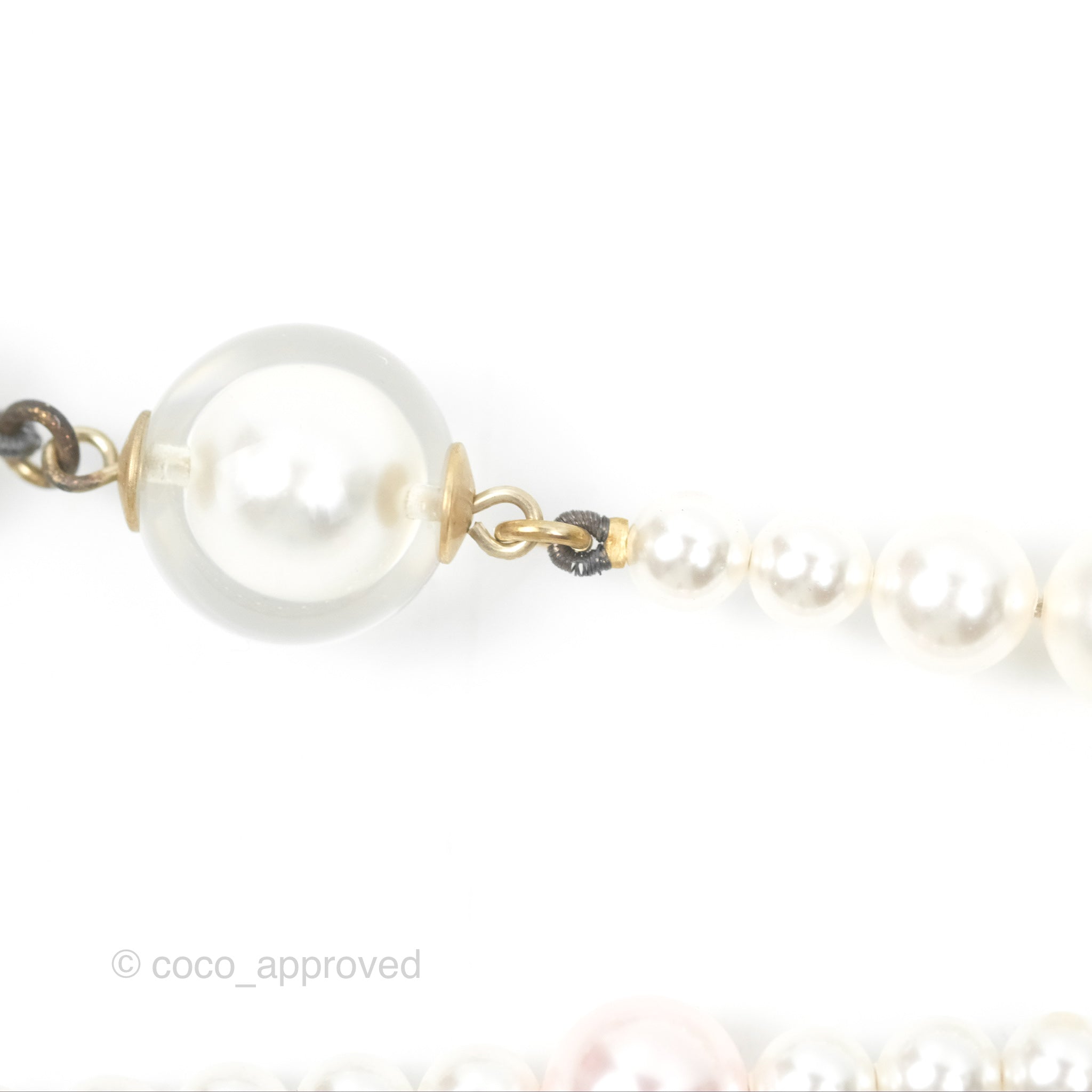 Chanel CC Pearl Double Strand Necklace 17K Gold Tone - Elegant Layered Pearl Jewelry for Women, Perfect for Parties, Weddings & Special Occasions