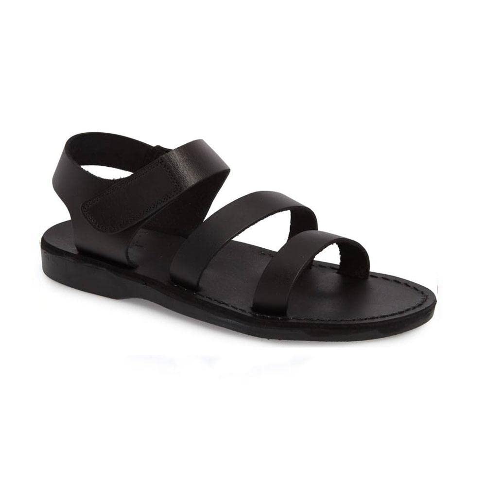 **Men's Leather Velcro Strap Sandals - Comfortable Adjustable Slip-On Casual Shoes for Walking, Beach & Outdoor Activities**
