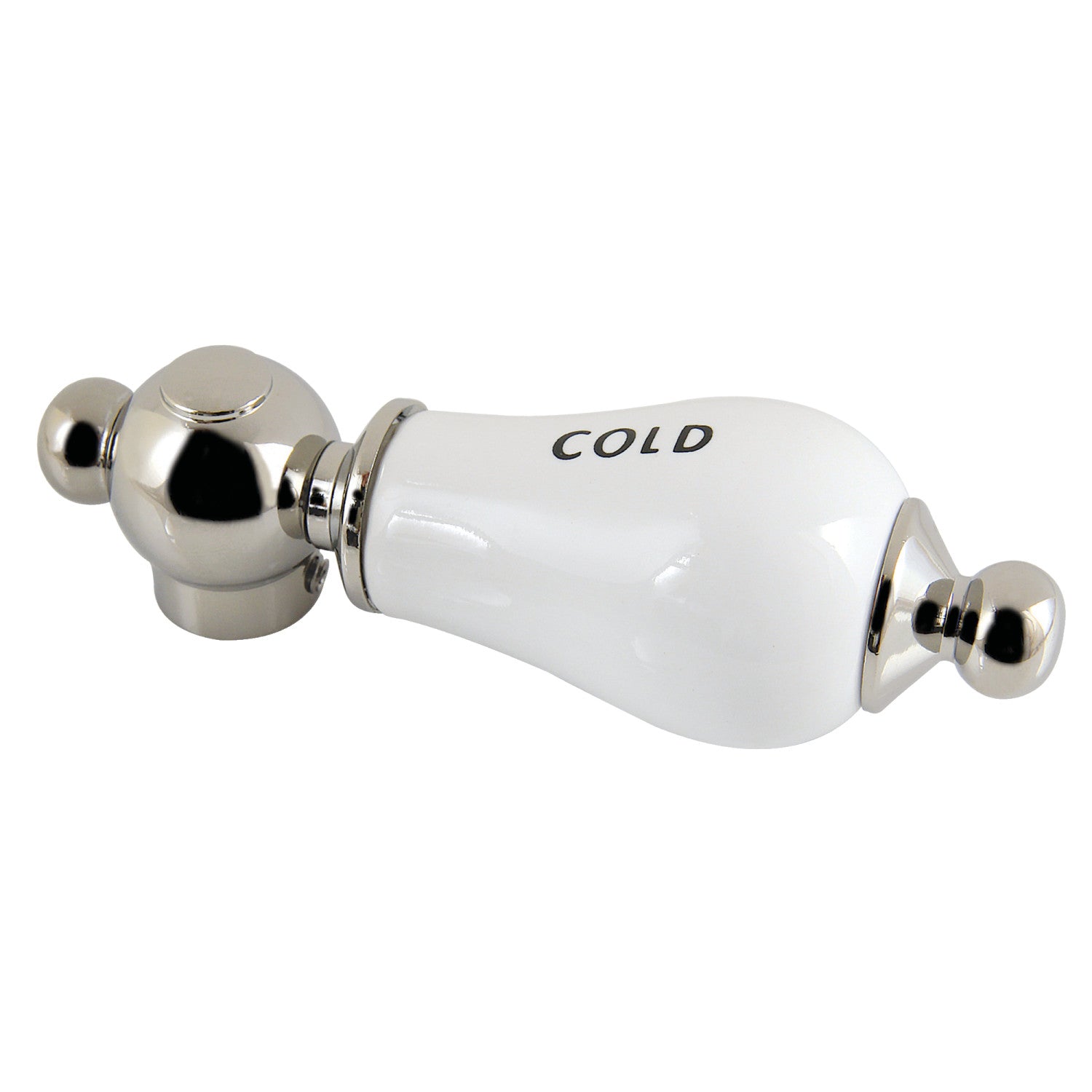 Aqua Vintage AEPL6C Porcelain Lever Handle Faucet for Bathroom Sink - Cold Side, Polished Nickel Finish - Perfect for Vintage & Farmhouse Style Decor