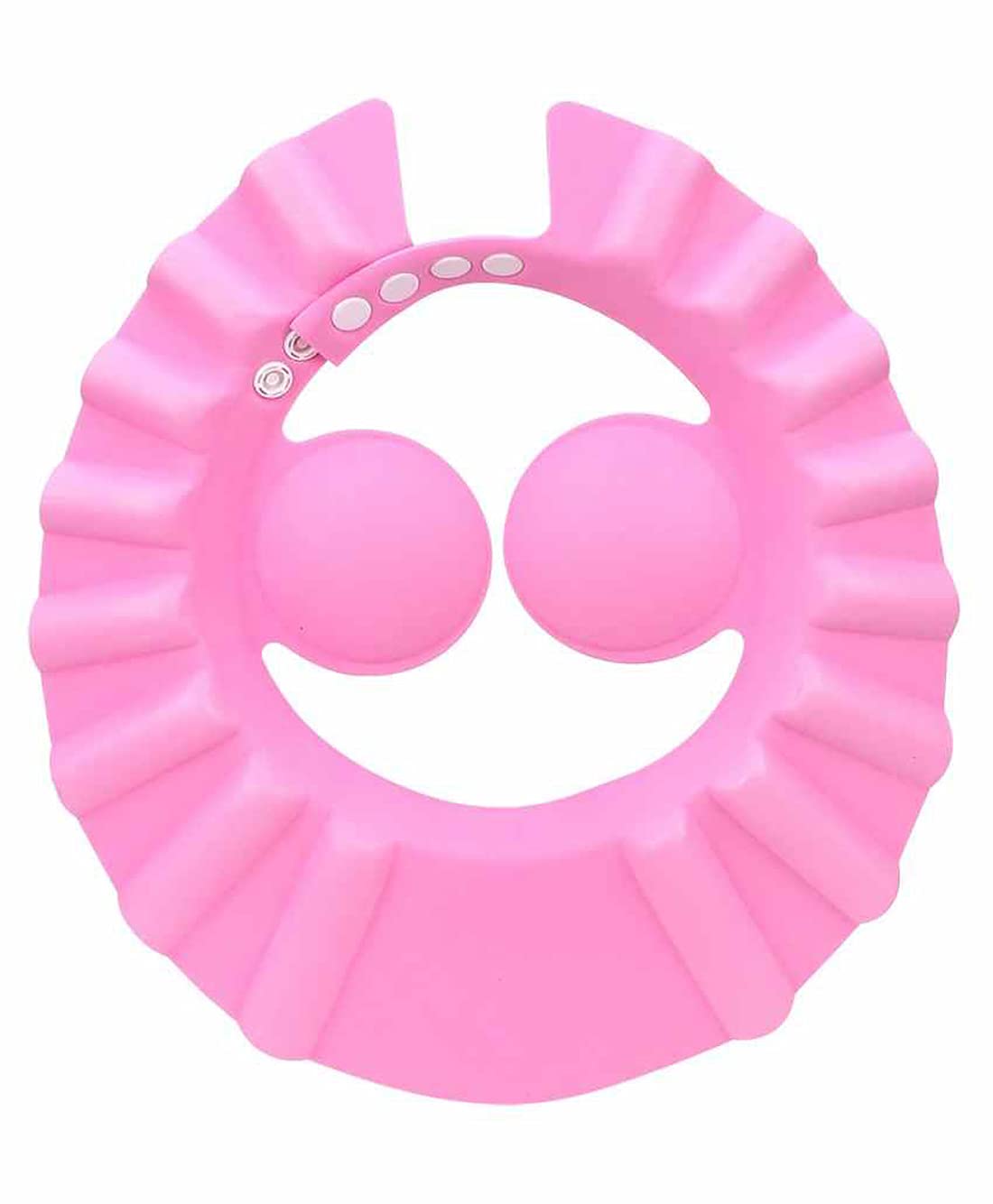 Kuber Industries Soft EVA Foam Adjustable Baby Shower Bath Cap - Water Protection for Infants & Toddlers - Pack of 2 (Pink) - Perfect for Bath Time, Hair Washing & Swimming Lessons