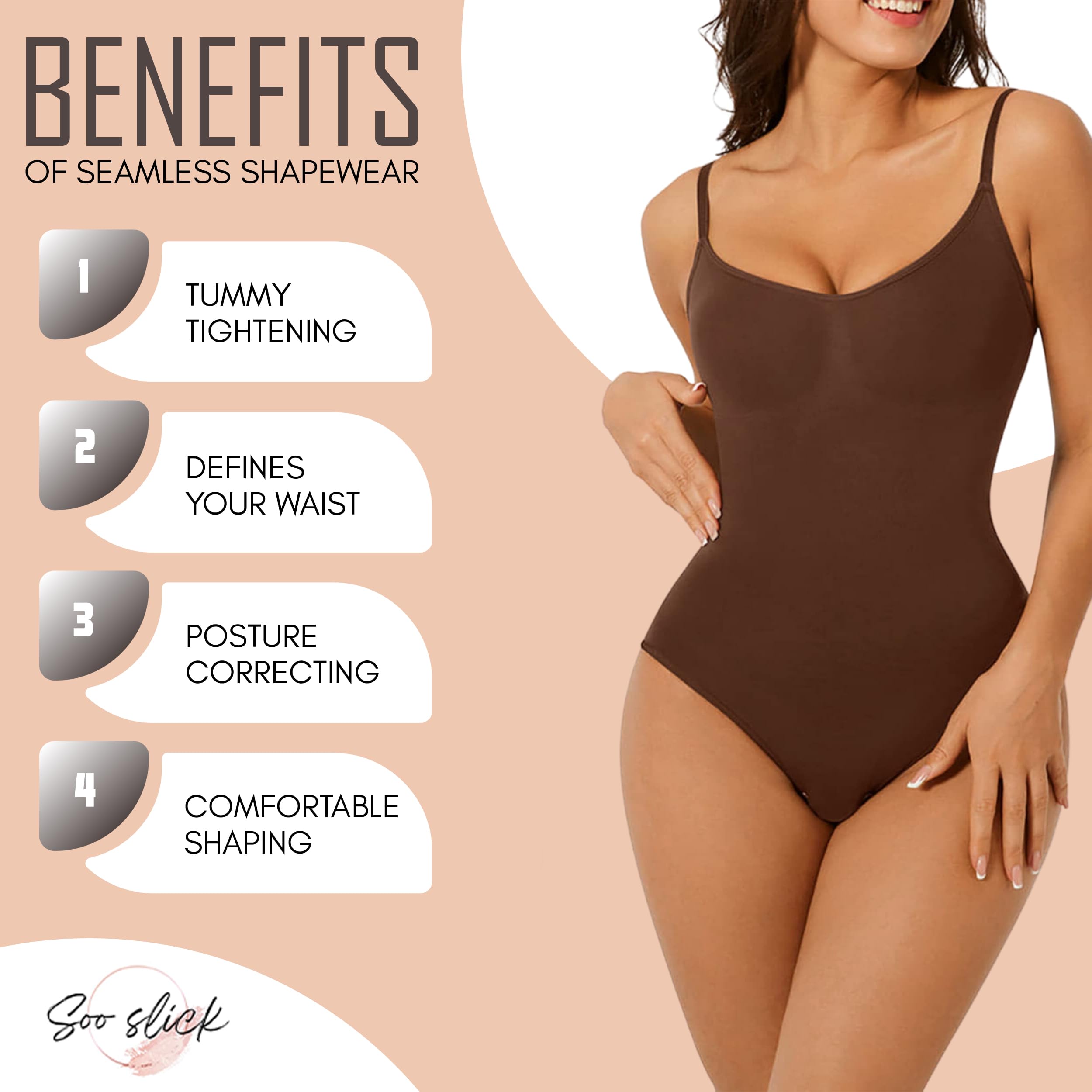 Seamless Bodyshaper Bodysuit for Women - Full Body Shapewear Tummy Control & Waist Trainer, Sleeveless Round Neck Slimming Underwear for Everyday Wear, Workout & Special Occasions