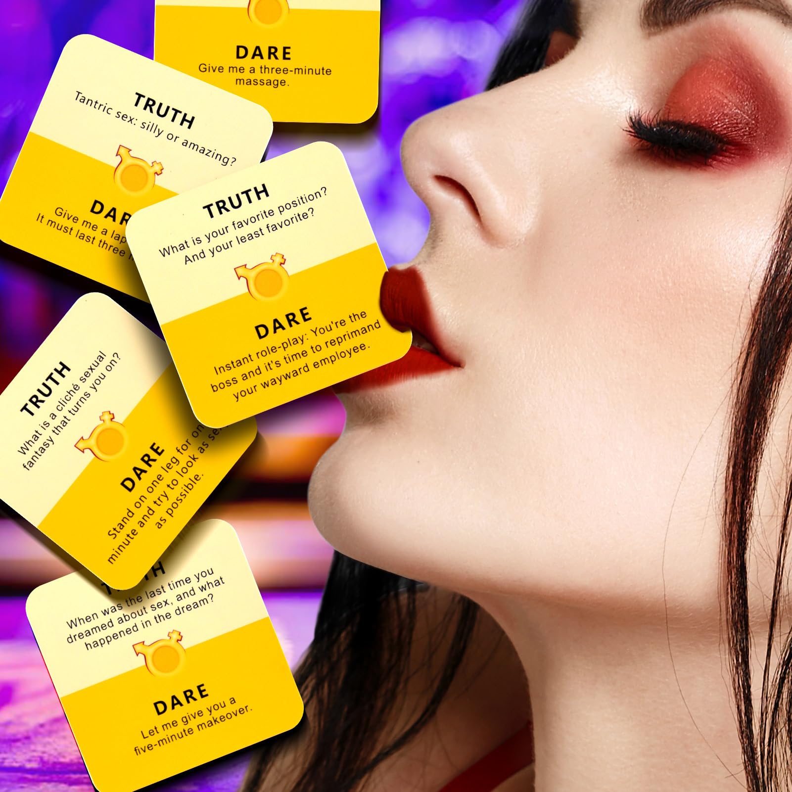 Truth or Dare Sex Card Game for Couples - Romantic Intimacy Deck with 50 Erotic Challenges | Adult Party Game for Date Nights & Spicing Up Relationships (Bilingual English/Spanish)