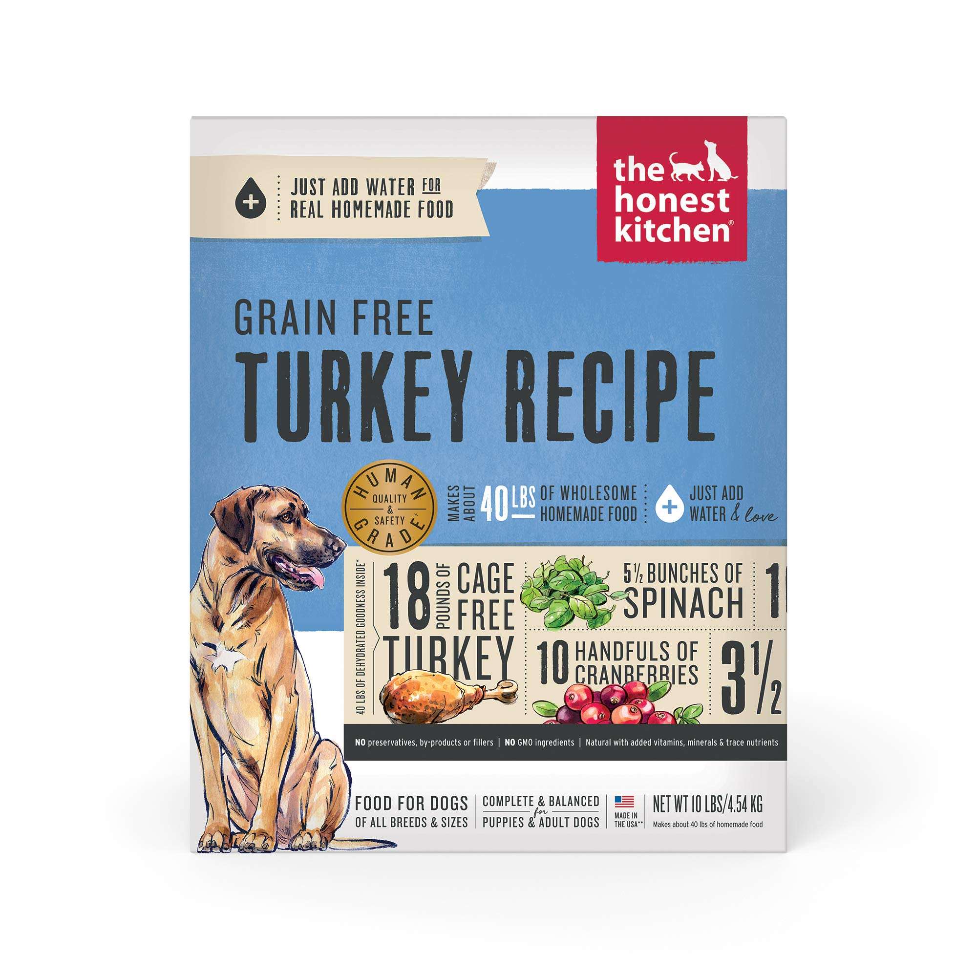 The Honest Kitchen Human Grade Dehydrated Grain Free Dog Food - Complete Meal & Topper for Small & Large Dogs | Perfect for Sensitive Stomachs & Picky Eaters | Home, Travel & Outdoor Use