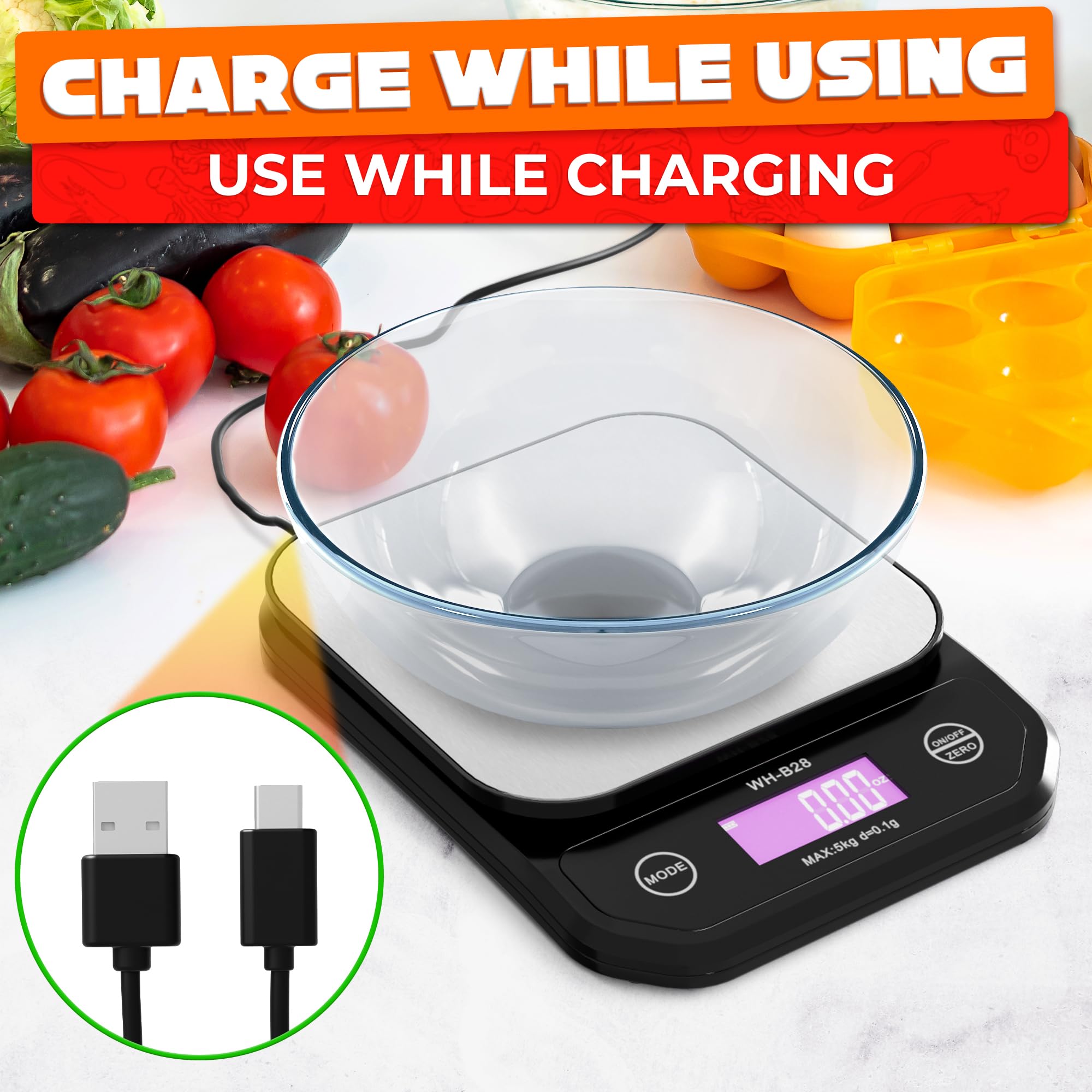 5kg Digital Kitchen Scale for Baking & Sourdough | Precise Food Weighing