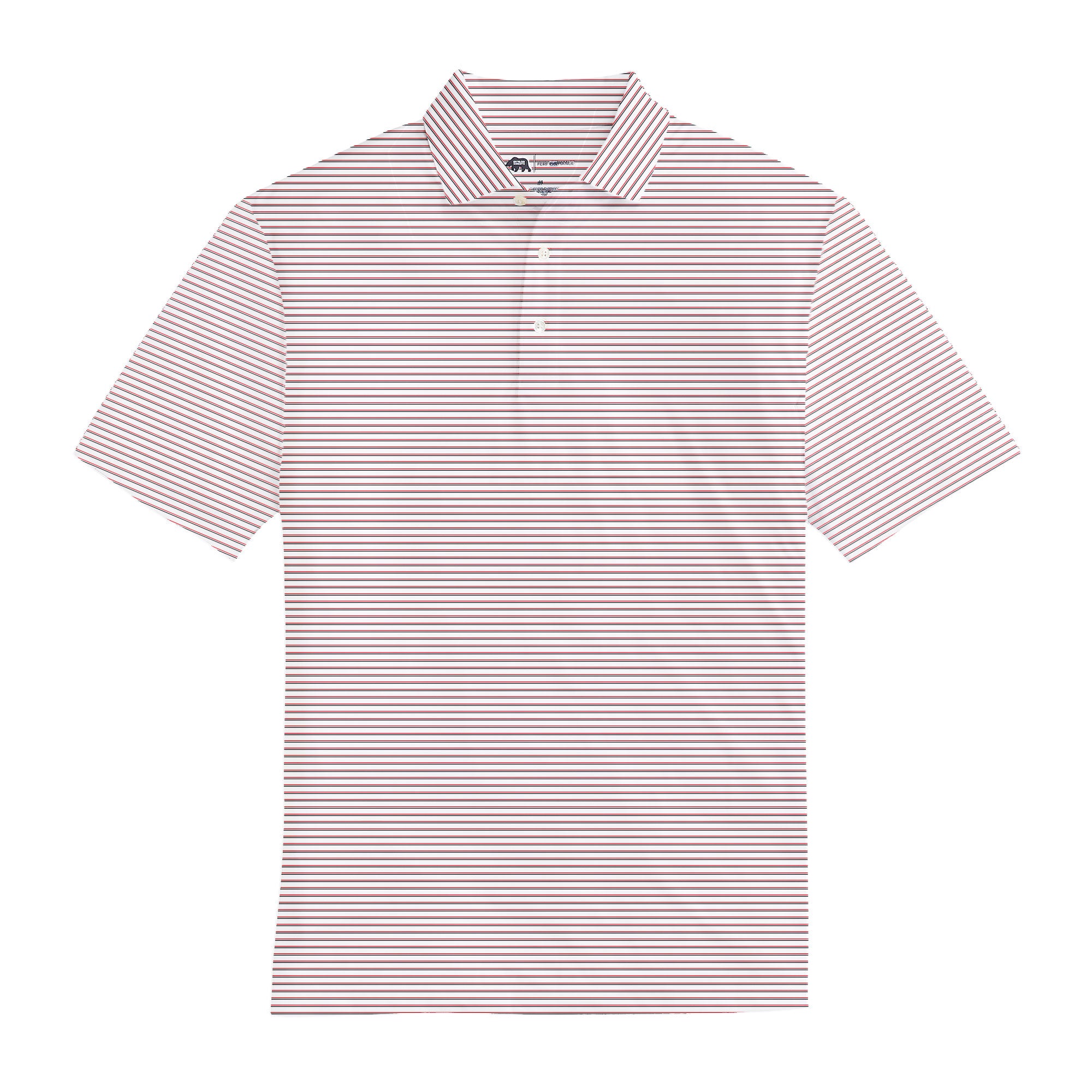 Scout Stripe Performance Polo Shirt for Men - Breathable & Moisture-Wicking Golf & Tennis Activewear - Red