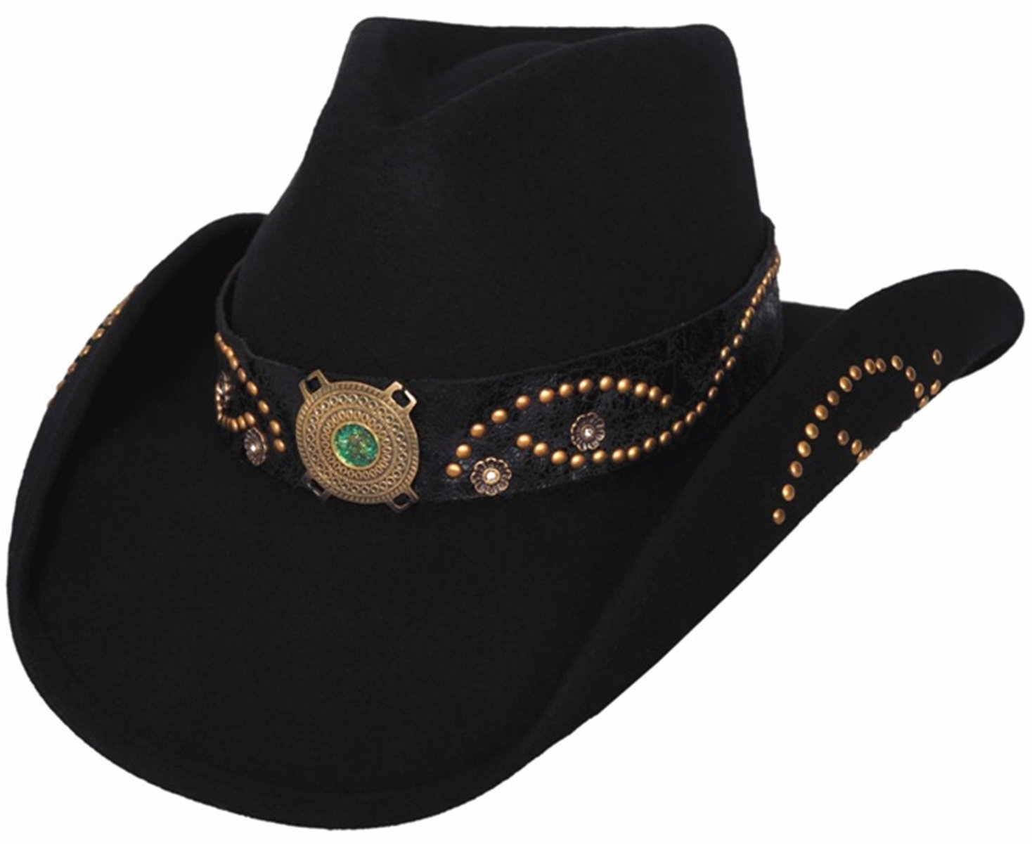 Montecarlo Bullhide Hats Sheila Wool Felt Cowboy Western Hat for Men & Women - Durable & Stylish Rodeo, Ranch, and Outdoor Wear