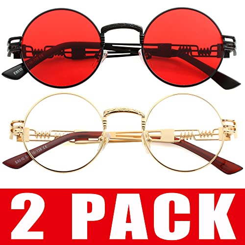 2 Pack (Black/Red + Gold/Clear)