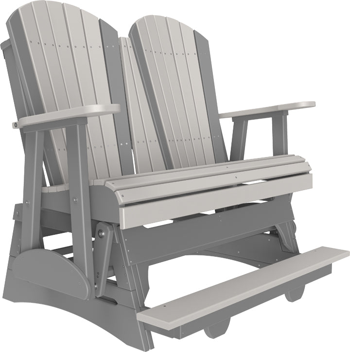 LuxCraft 4-Foot Adirondack Balcony Glider Chair - Outdoor Patio Furniture for Relaxing on Porch, Deck, Garden or Backyard