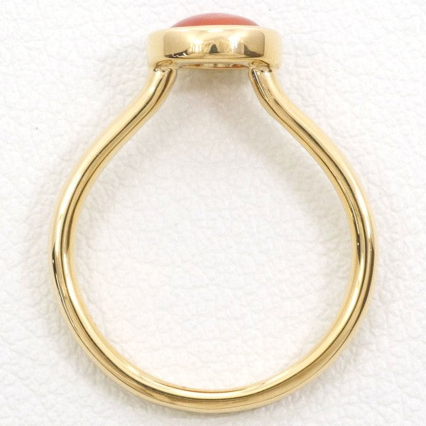 18K Yellow Gold Coral Ring for Women - Elegant Handmade Jewelry Gift for Birthday, Anniversary & Valentine's Day - Perfect for Beach Weddings & Summer Fashion Accessories