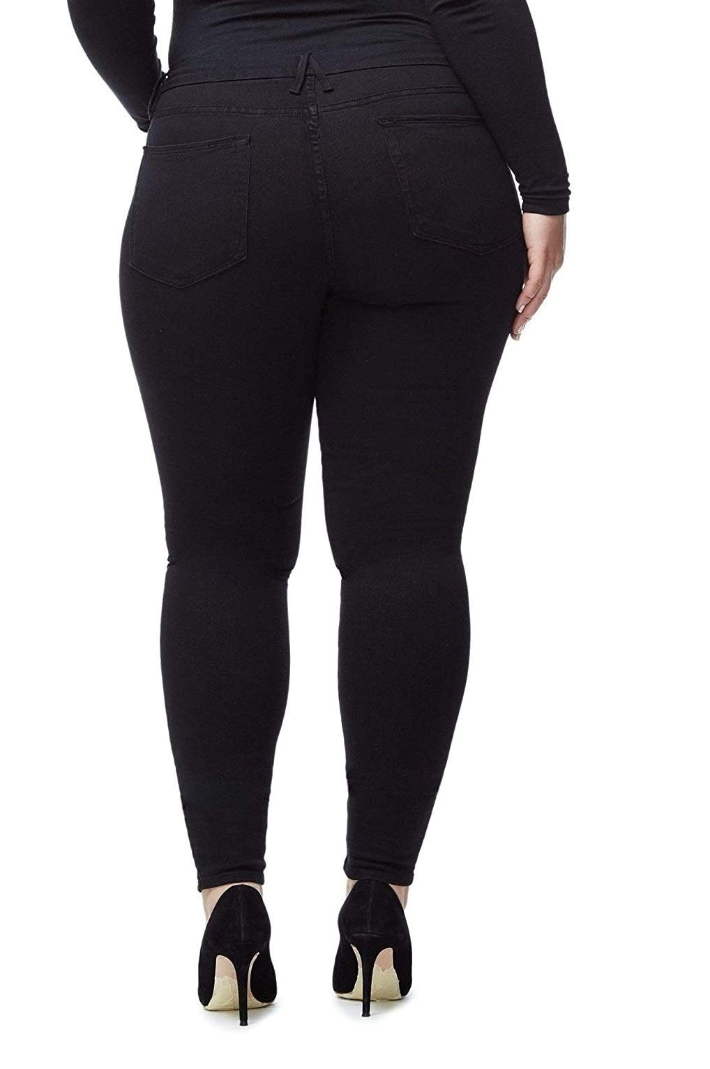 Jack David Women's Plus Size Stretch Distressed Ripped Blue Skinny Jeans - Comfortable High Waisted Denim Pants for Casual Wear & Everyday Outfits