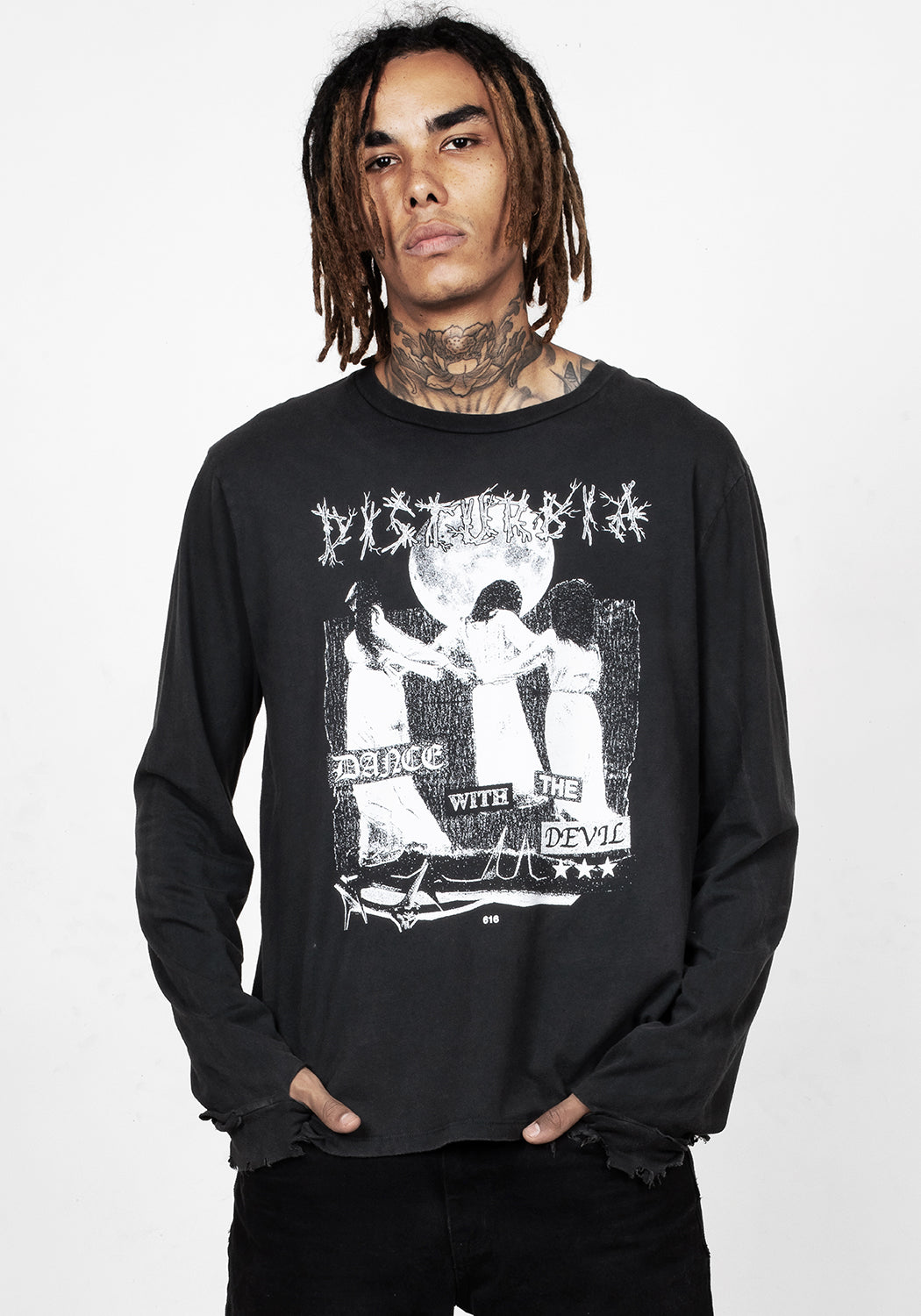 Devil Dance Long Sleeve T-Shirt for Men & Women | Gothic Dark Fashion Top | Perfect for Halloween, Concerts & Alternative Style Outfits