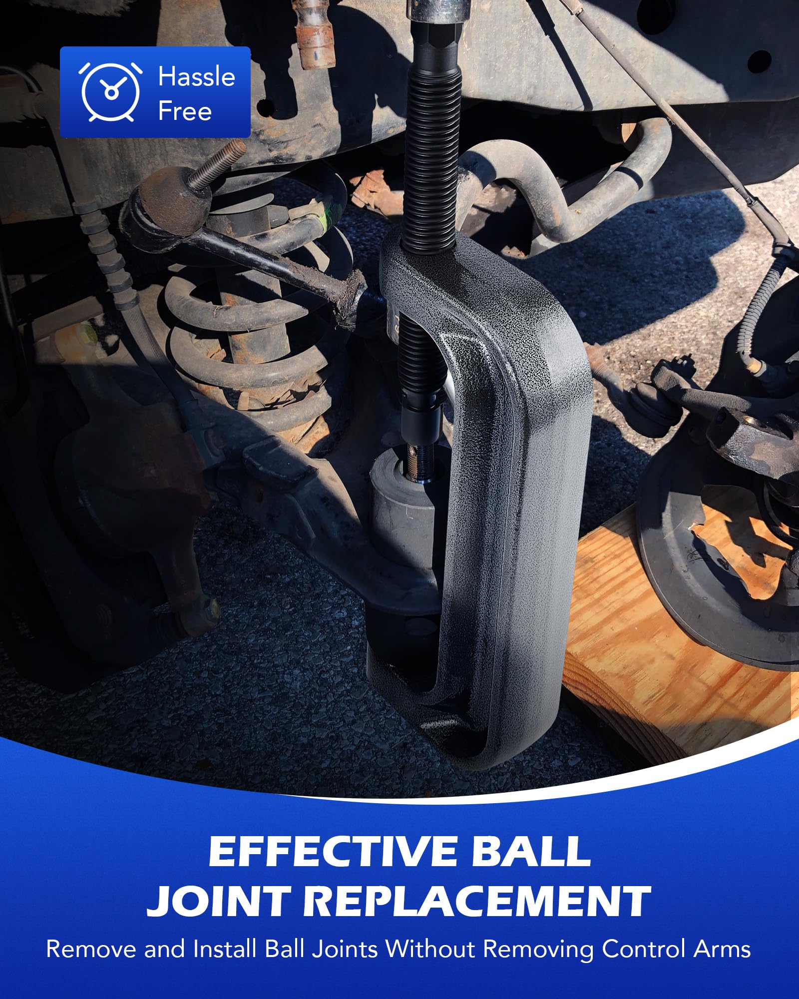 Orion Motor Tech Ball Joint Press Kit - C Frame Press Tool for Ball Joints, U Joints, Brake Anchor Pins & Wheel Studs - U Joint Removal Tool Set with C Frame Press & 2 Screws for Joint Replacement - Perfect for Auto Repair Shops & DIY Mechanics