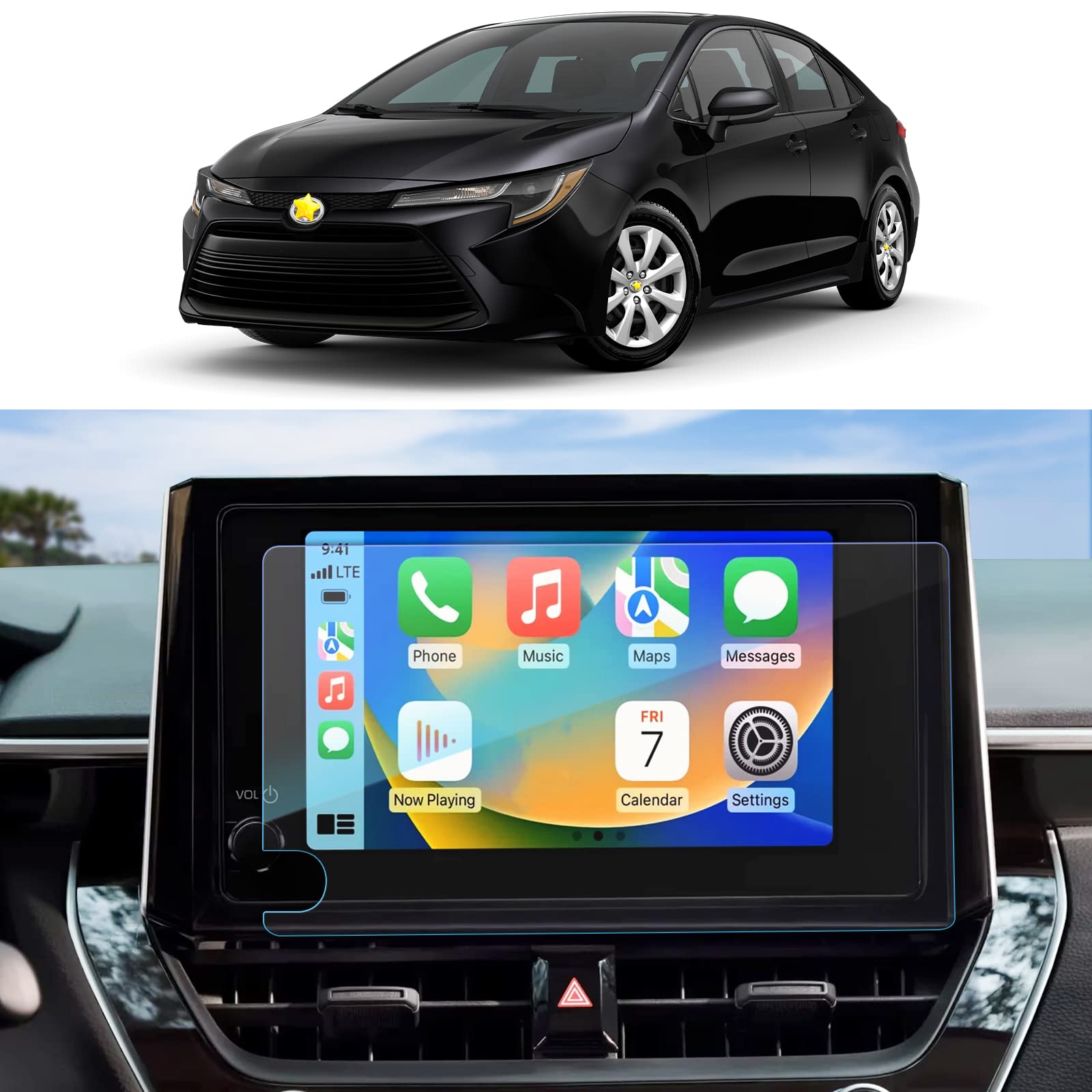 SKTU 2024-2025 Toyota Corolla Tempered Glass Screen Protector [9H Hardness] - Compatible with 2023-2025 Corolla/Corolla Hatchback/GR Corolla/Corolla Hybrid/Corolla Cross 8