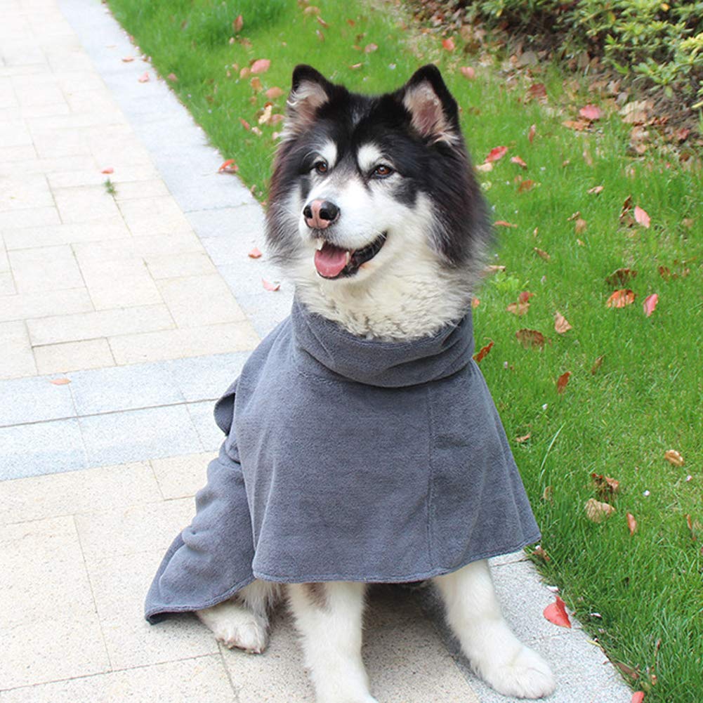 Premium Microfiber Dog Bathrobe - Quick Absorbing Pet Drying Towel with Adjustable Belt for Small, Medium & Large Dogs & Cats - Perfect for Post-Bath, Grooming & Spa Days at Home