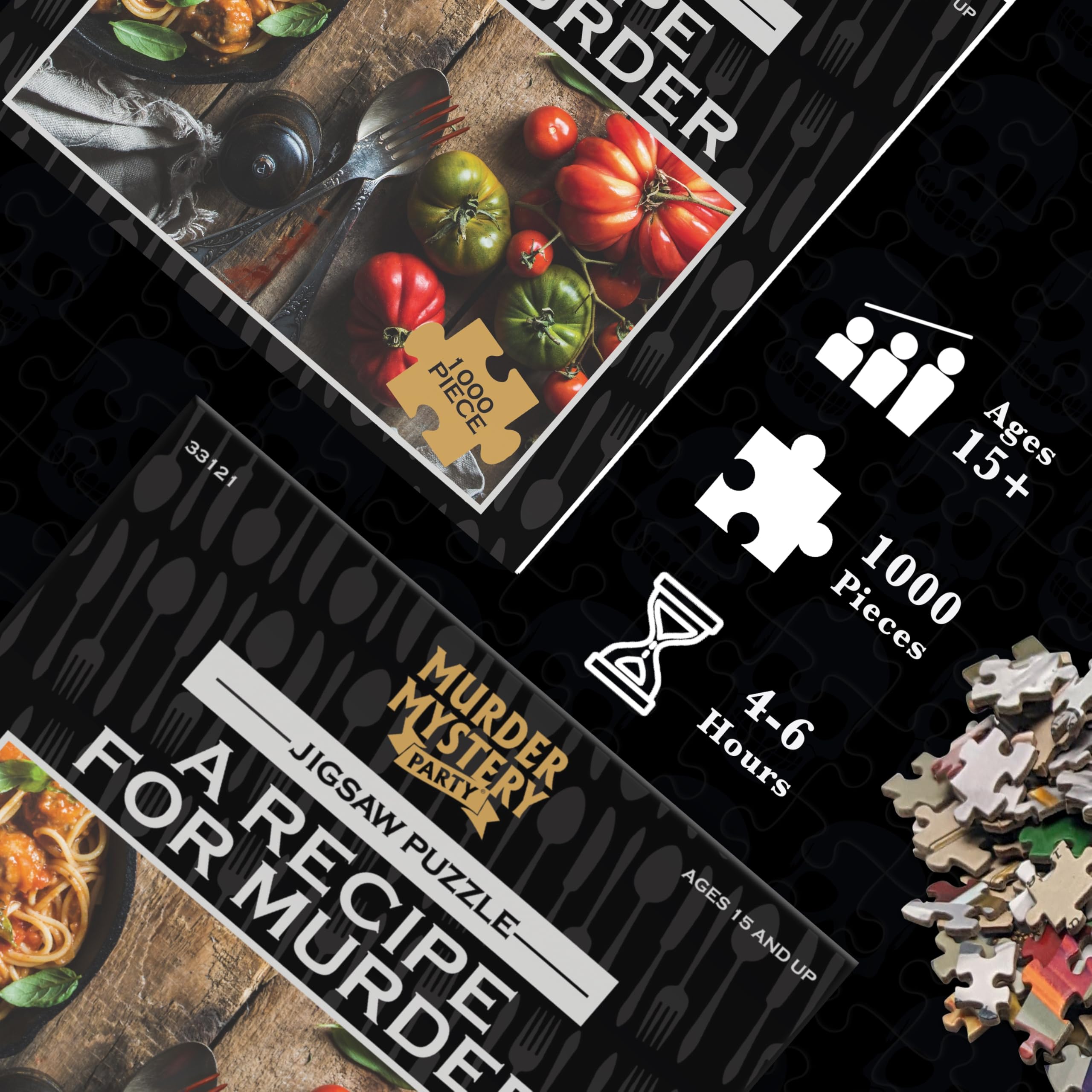 Bepuzzled Classic Mystery Recipe For Murder 1000-Piece Jigsaw Puzzle by University Games | Murder Mystery Puzzle Game for Teens & Adults | Perfect for Family Game Nights & Detective-Themed Parties | Ages 12+