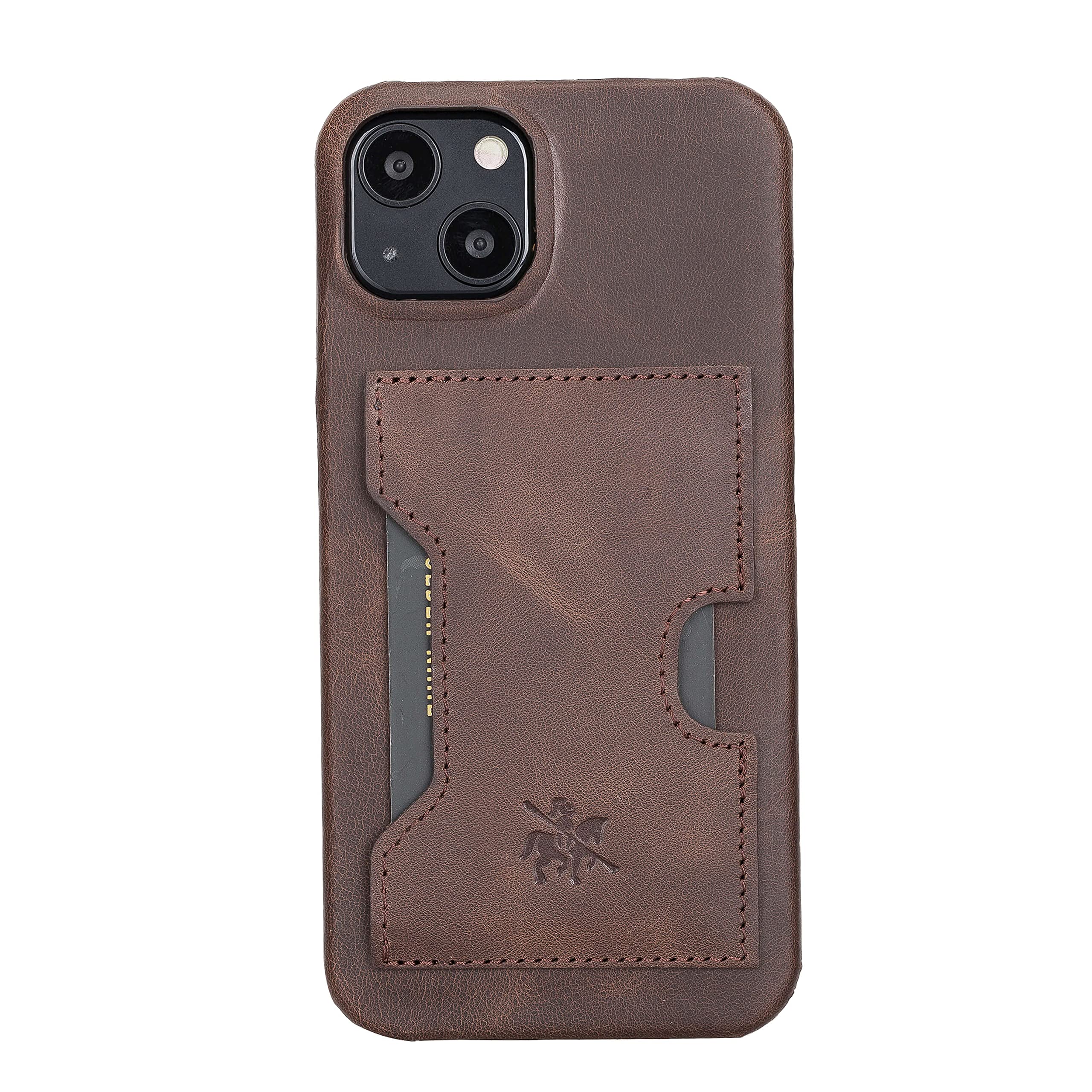 Venito Florence Genuine Leather Wallet Phone Case for iPhone 13 (6.1 Inch) - RFID Blocking Protection - Detachable Card Holder - Coffee Brown - Perfect for Travel, Work & Everyday Use