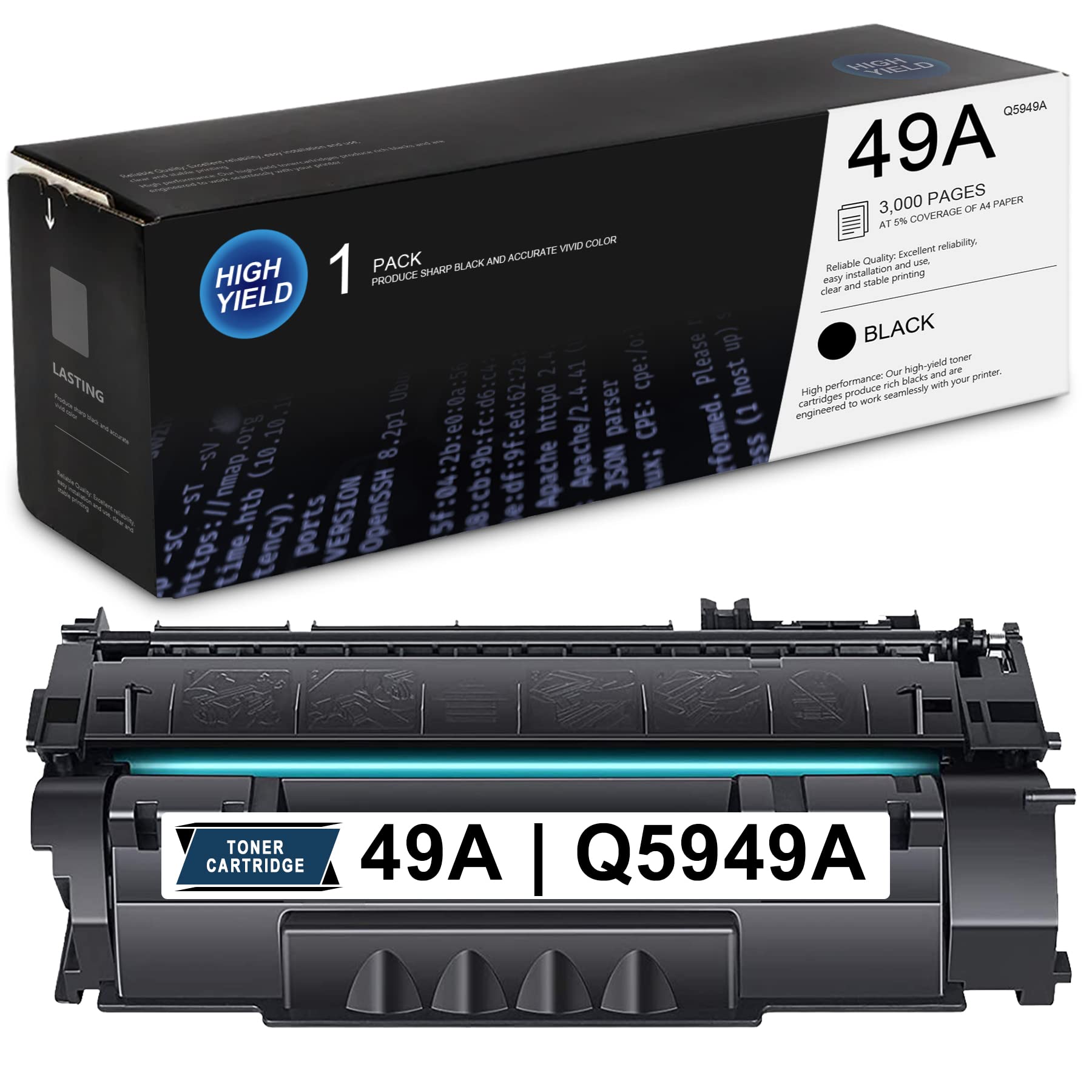 GULOYA Compatible 49A/Q5949A Black Toner Cartridge Replacement for HP 1320 1320n 1320nw 1320tn 1160 3390 3392 MFP Printers - High Yield 1-Pack for Office & Home Printing Needs