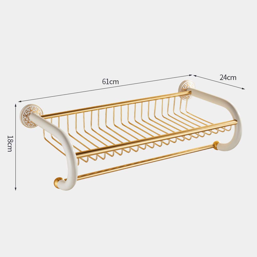 European Golden Bathroom Shelf Set - Wall Hanging Storage for Bath Essentials