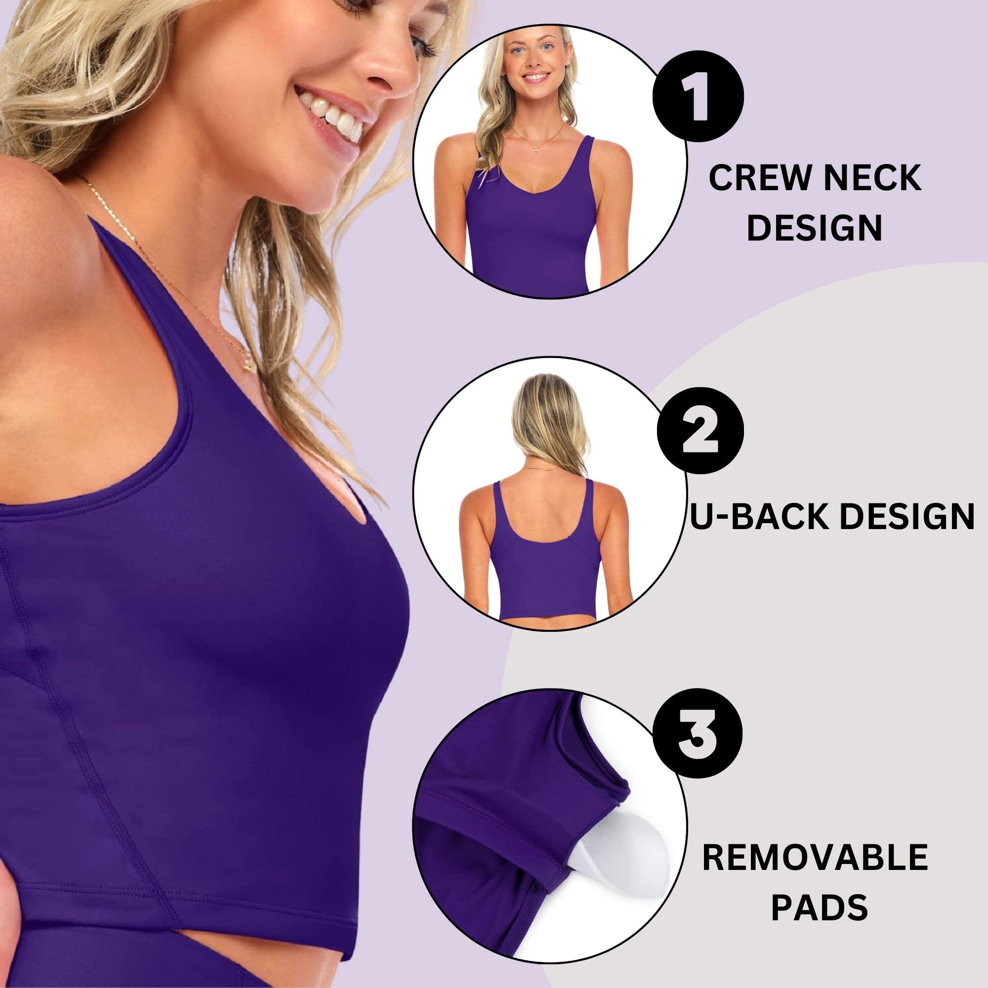 Wirefree Padded Sports Bra for Women - Medium Support Yoga Top with 5-Piece Resistance Bands Set | Workout, Gym & Fitness Essentials