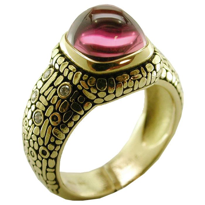 Alex Sepkus 14K Gold Cushion Ring - Size 17M, Elegant Handcrafted Jewelry for Women, Perfect for Weddings, Anniversaries & Special Occasions