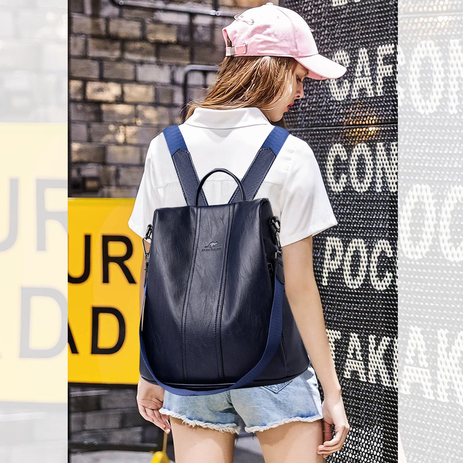 NICOLE & DORIS Women's Anti-Theft PU Leather Backpack - Stylish Waterproof Shoulder Bag for Work, School, Travel & Shopping | Perfect for Commuting, College Campus & Daily Errands