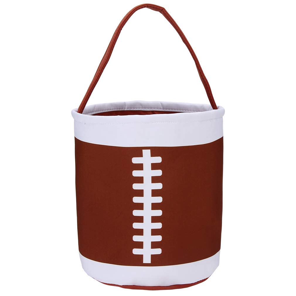XinblueCo Kids Easter Baskets - Football & Basketball Themed Canvas Easter Egg Hunt Baskets, Halloween Trick or Treat Candy Bucket for Boys & Girls - Perfect for Easter Celebrations, Halloween Parties & Spring Festivals