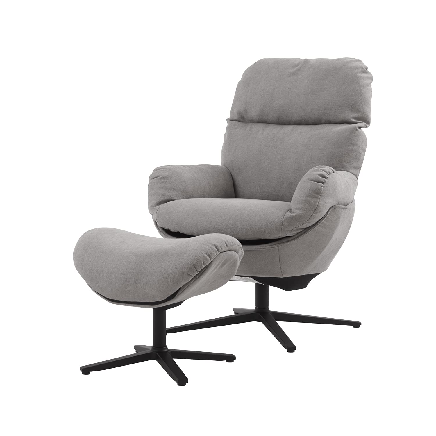 Premium Glider Recliner Chair - Swivel Lounge Rocking Chair with Ottoman, Aluminum Alloy Base & Soft Fabric Upholstery - Perfect for Living Room, Bedroom, Nursery or Home Theater Relaxation