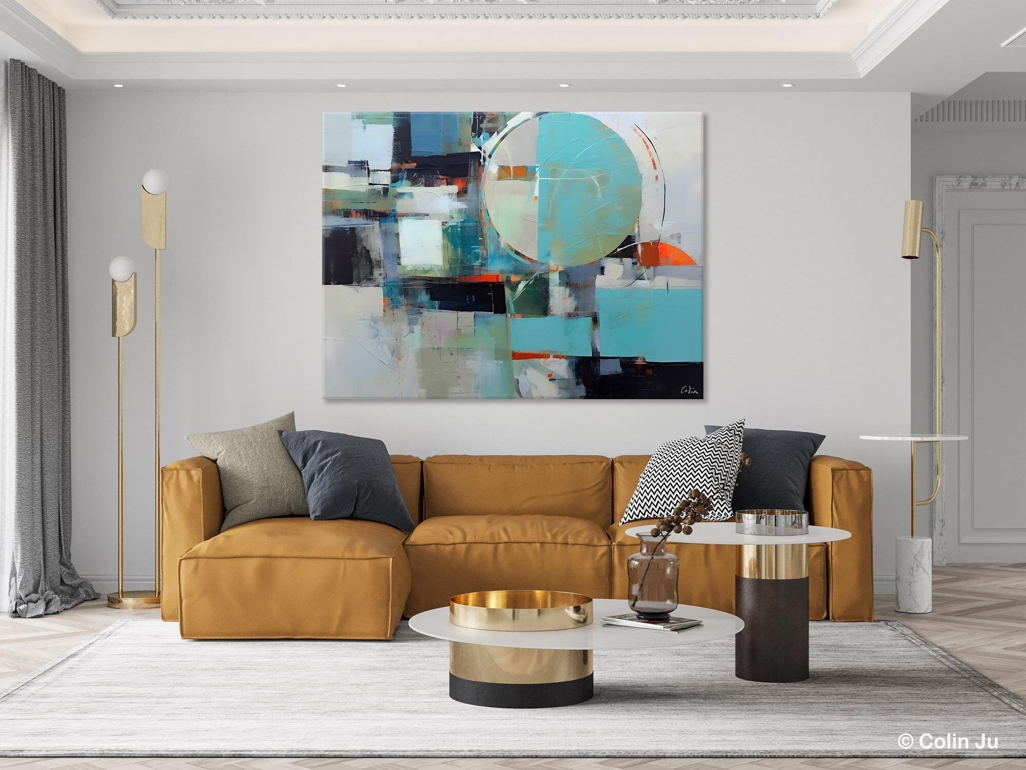 Extra Large Modern Canvas Paintings - Hand Painted Wall Art for Bedroom Decor | Original Acrylic Artwork on Canvas - Perfect for Living Room, Office & Home Interior Design
