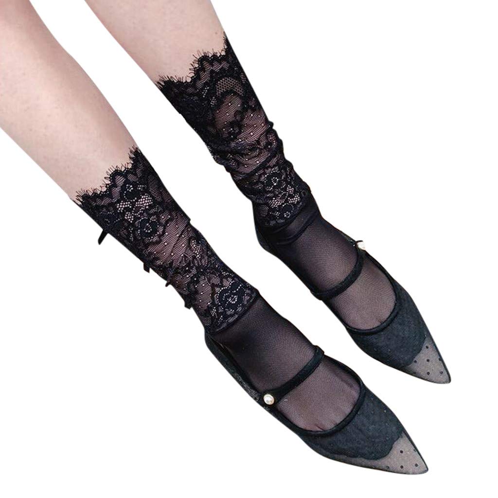 Breathable Women's Summer Socks with Lace Bow - Cute & Comfortable Stockings for Casual Wear, Office, and Daily Outfits