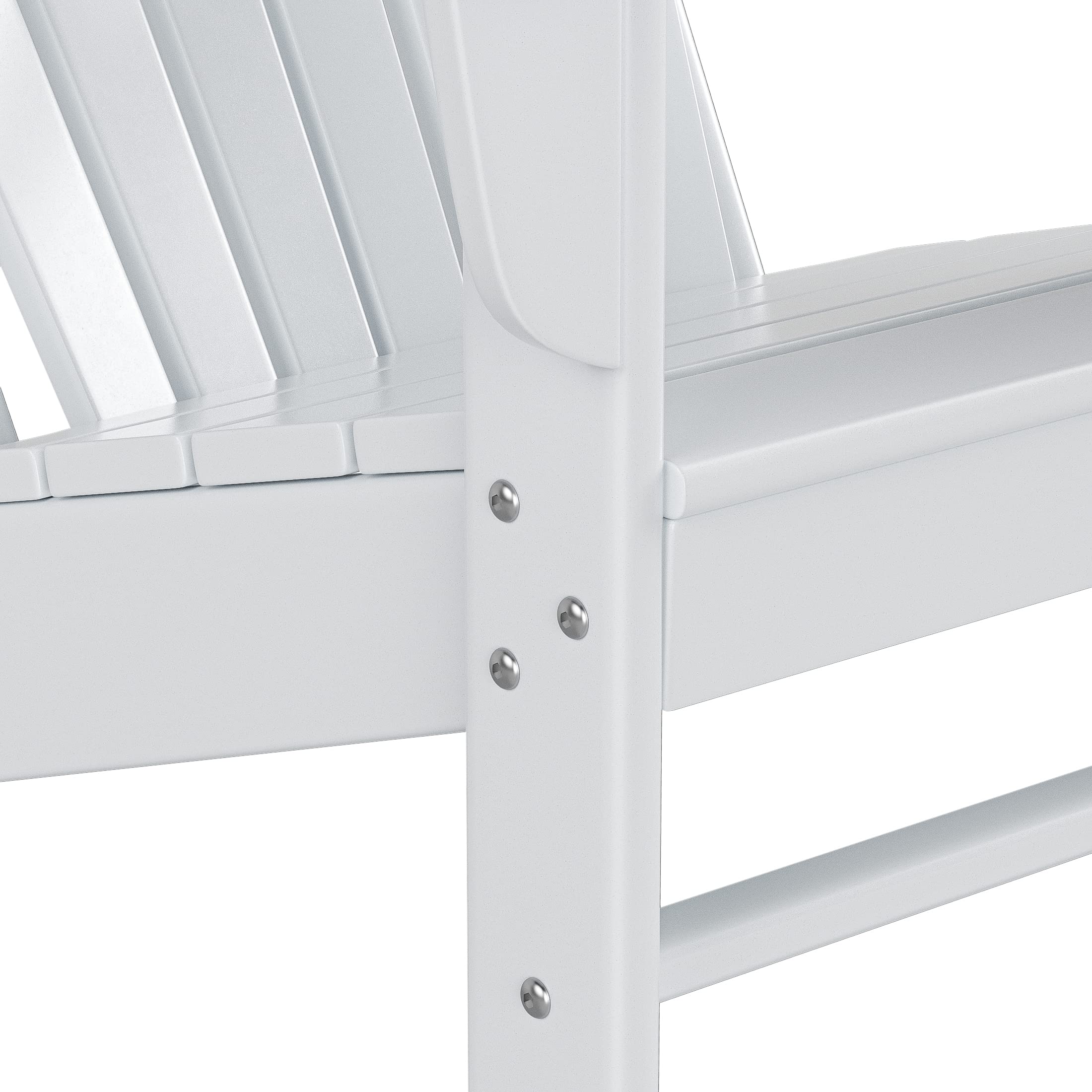 2-Piece White Poly Lumber Adirondack Chairs Set with Side Table - Perfect for Patio, Garden & Beach