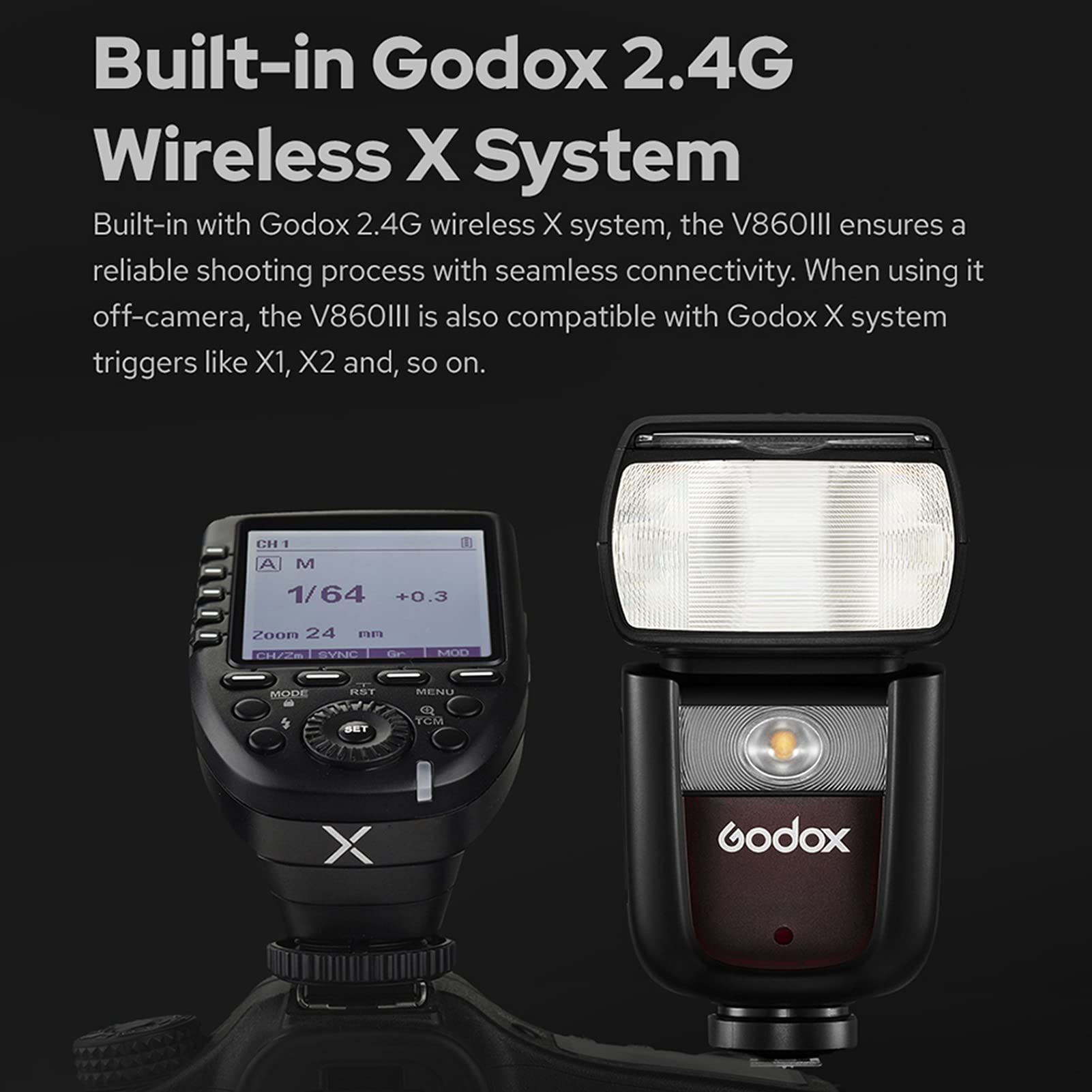 GODOX V860III-F Wireless TTL Speedlite Flash for Fujifilm Cameras - 2.4G X System with Manual/Auto Mode | Perfect for Wedding, Portrait & Studio Photography