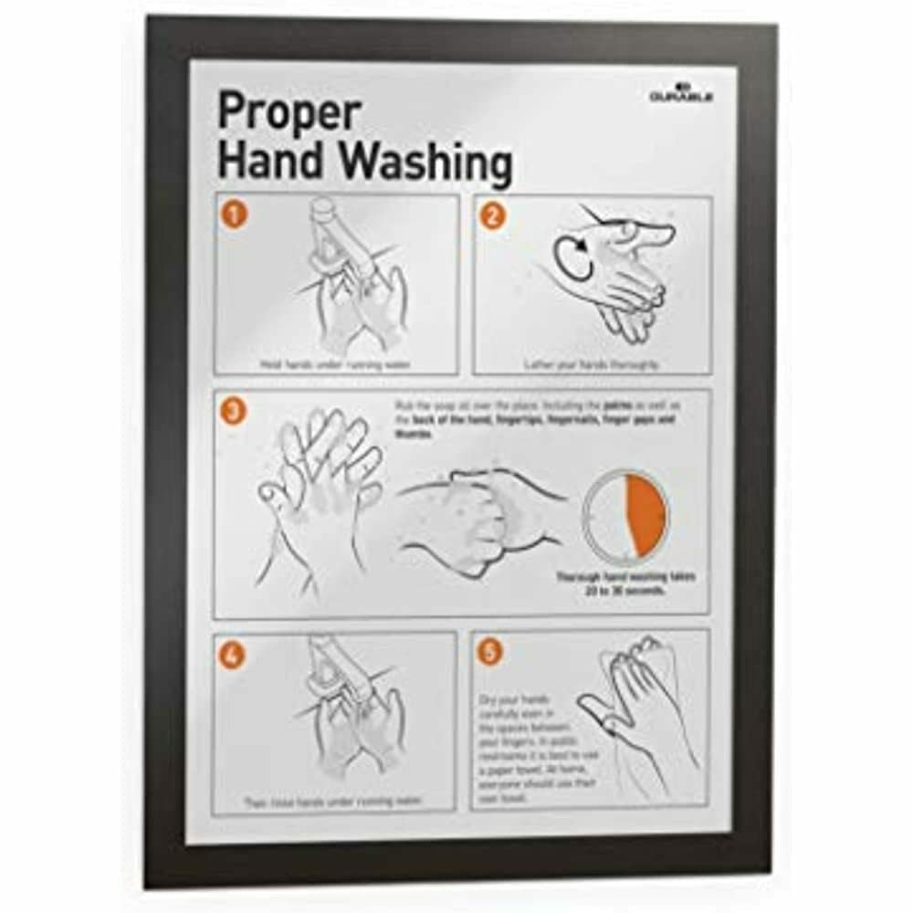 Magnetic Adhesive Sign Holder Pockets 8.5 x 11.6 Inches - 6 Pack Black Plastic Document Frames for Fridge, Whiteboard, Cabinet & Office Notice Board - Perfect for Menus, Schedules, Photos & Important Documents Display