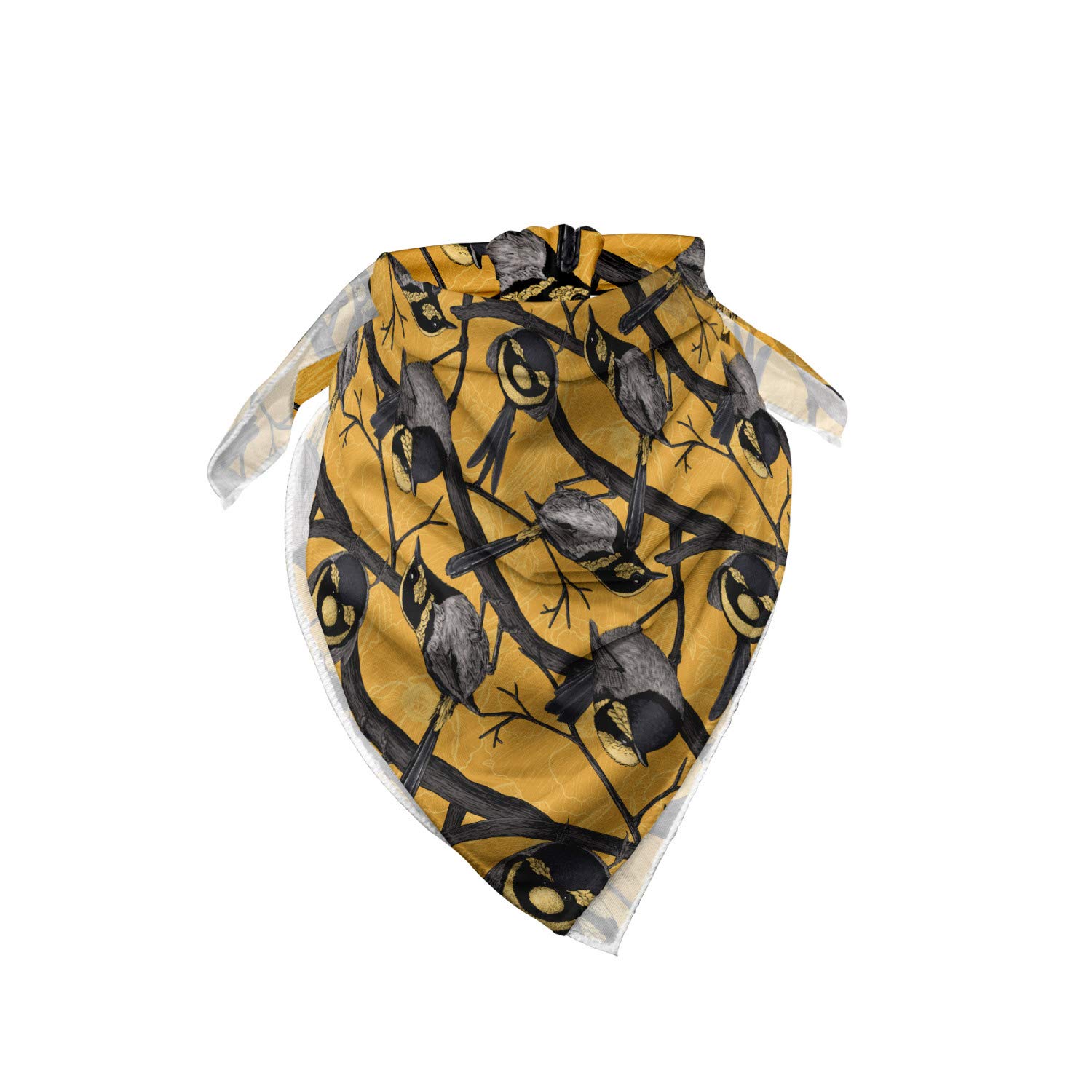 Ambesonne Bird Bandana - Flying Animal on Twigs Art Print, Unisex Head & Neck Scarf for Men & Women | Perfect for Outdoor Activities, Hiking, and Casual Wear