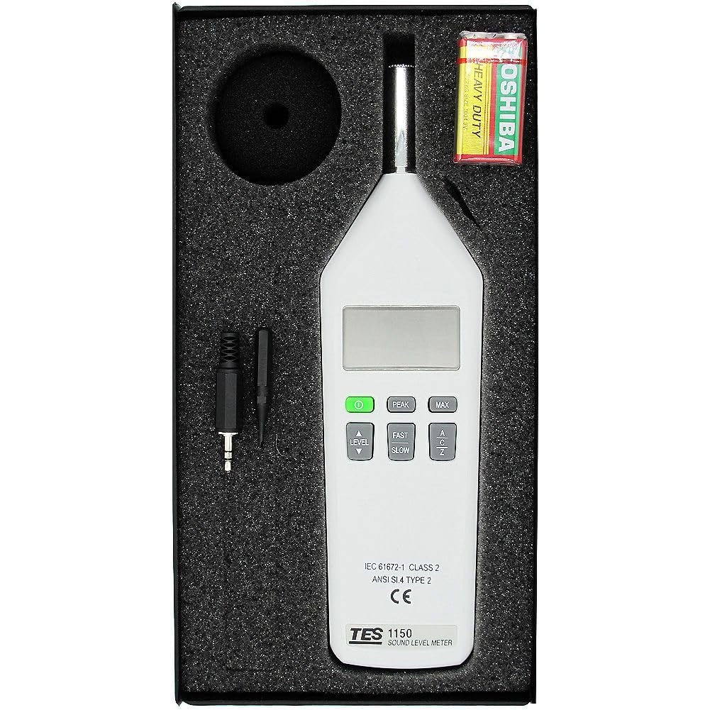 TES 1150 Digital Sound Level Meter - Professional Noise Decibel Tester with LCD Display for Home, Workplace, and Industrial Use - Perfect for Factories, Concerts, and Environmental Monitoring